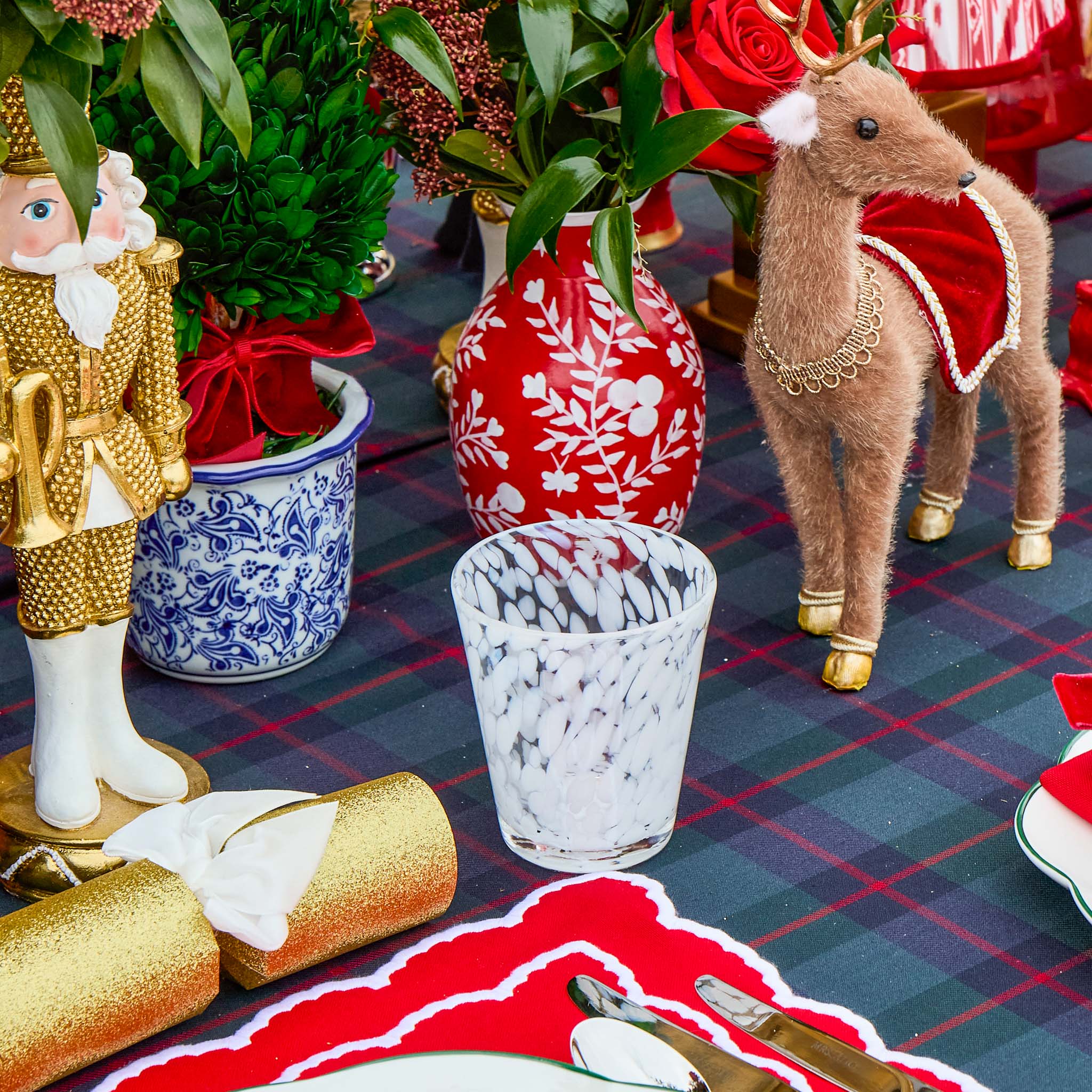 Dappled White Glasses (Set of 4)