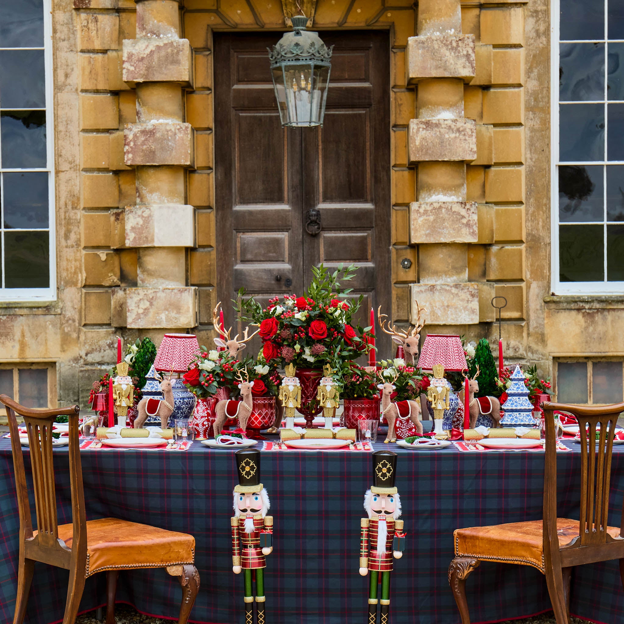 Chinoiserie Rechargeable Lamp with Burgundy Lotus Shade (22cm)