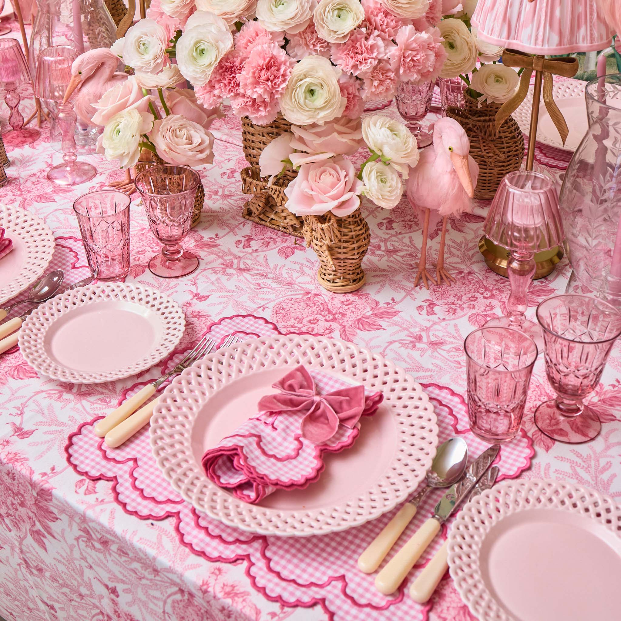 Petal Pink Lady Isabella's Garden Tablecloth