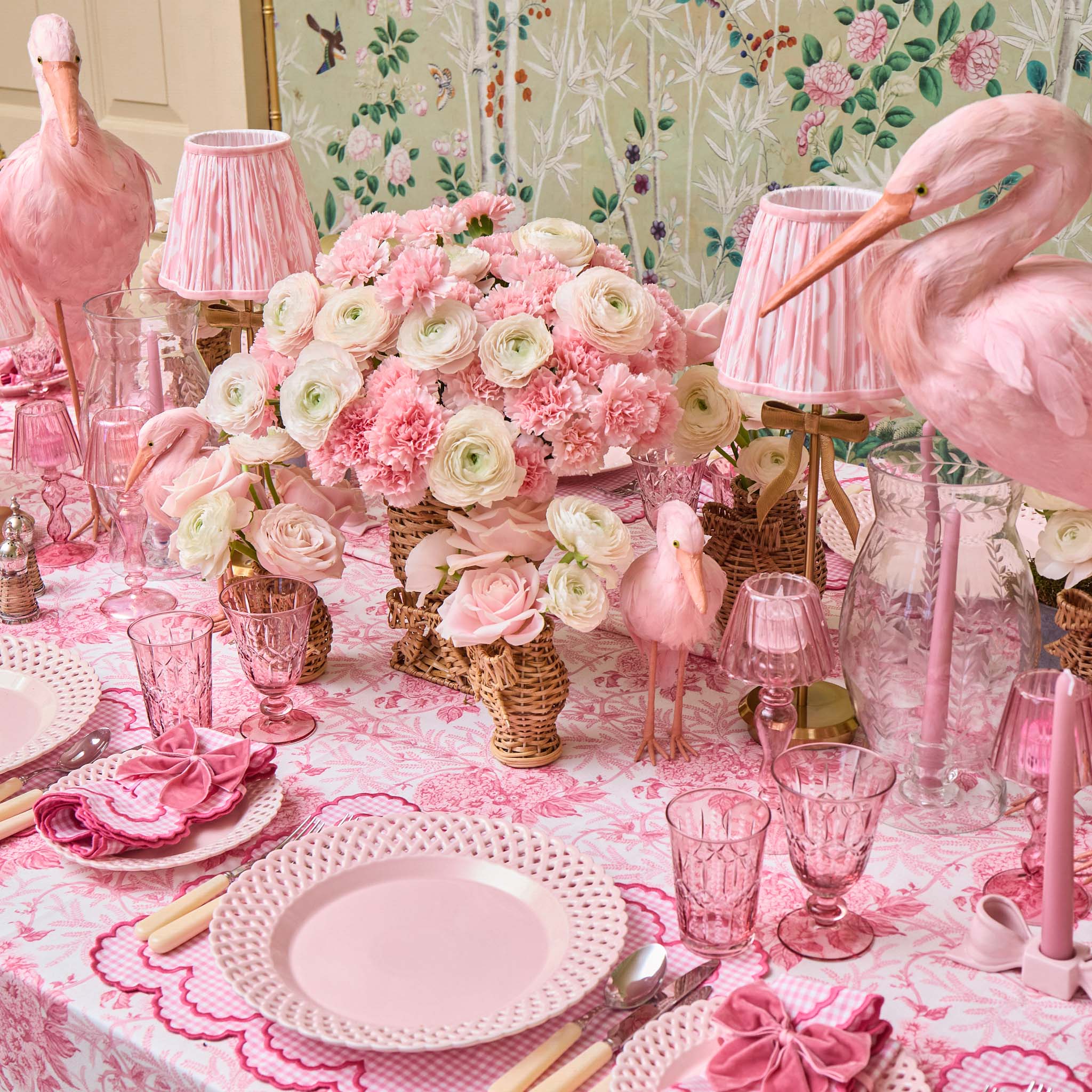 Pink Chloe Engraved Glassware (Set of 8)