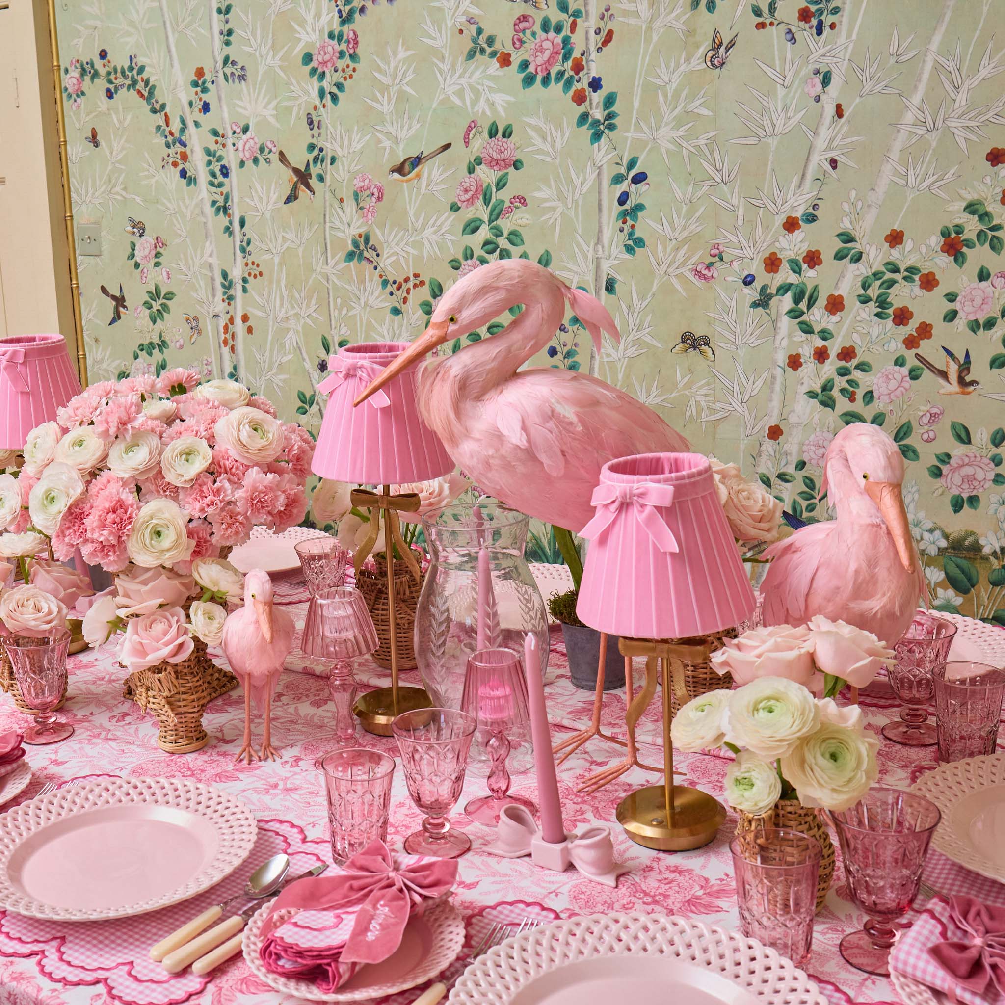 Pink Velvet Bow Lampshade (18cm)