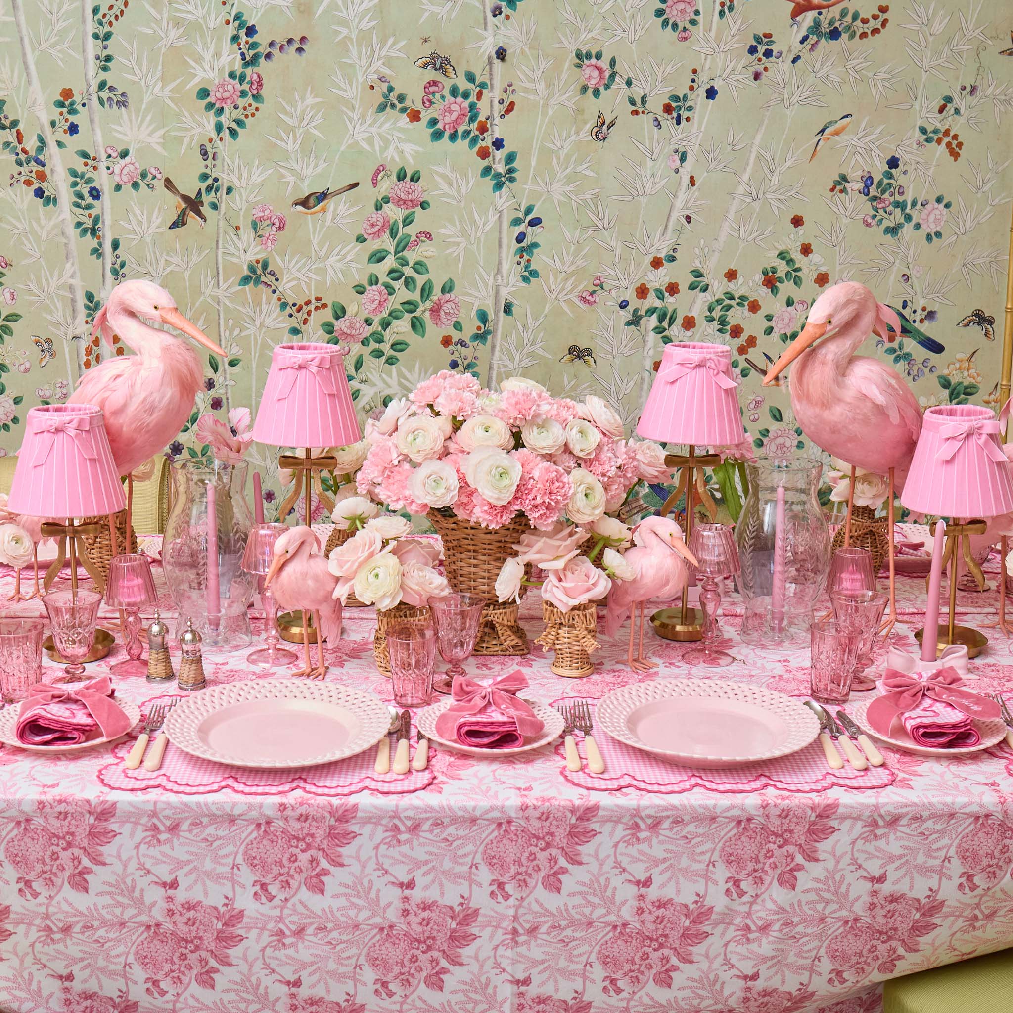 Pink Velvet Bow Lampshade (18cm)