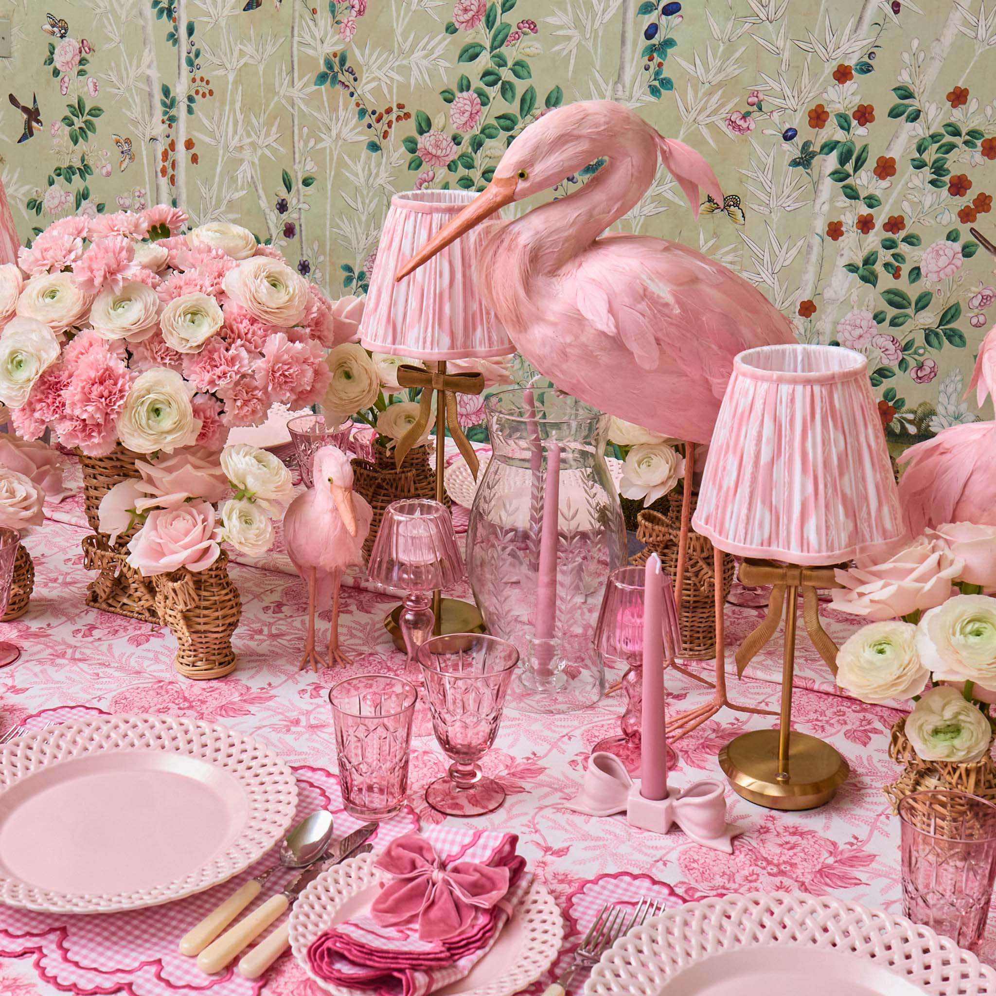 Pink Chloe Engraved Glassware (Set of 8)