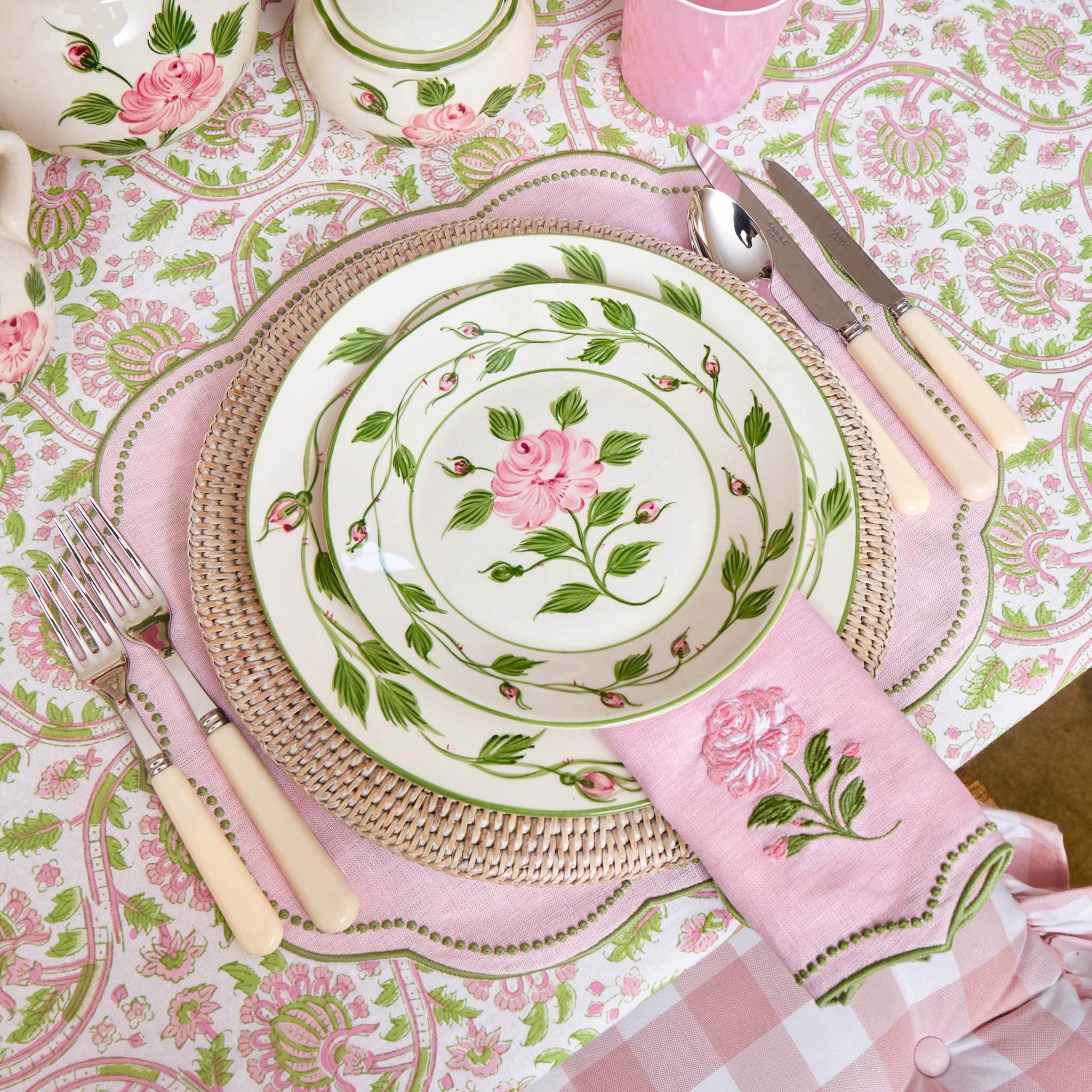 Rose Bud Dinner & Starter Plates (Set of 8)