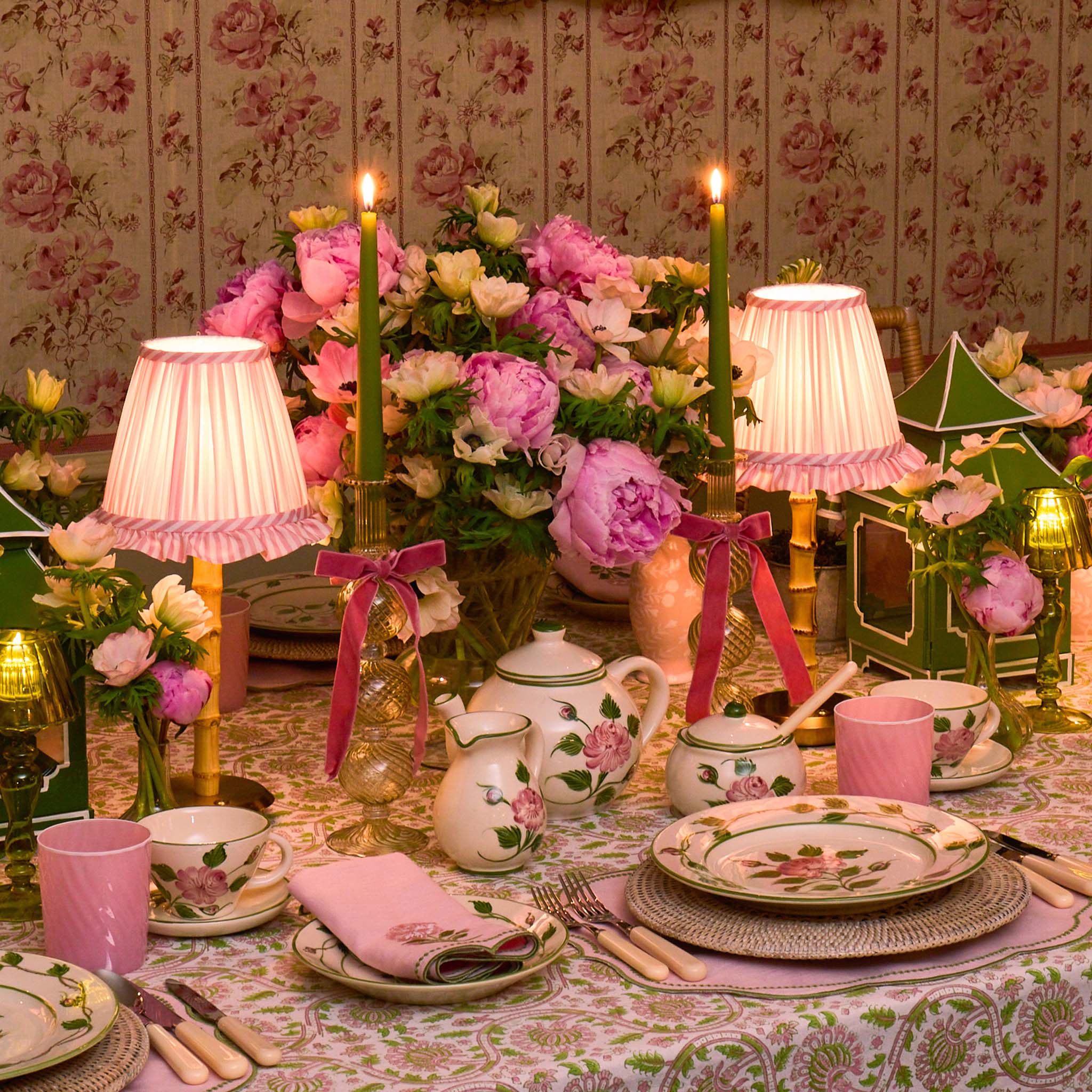 Pink & Green Agatha Tablecloth