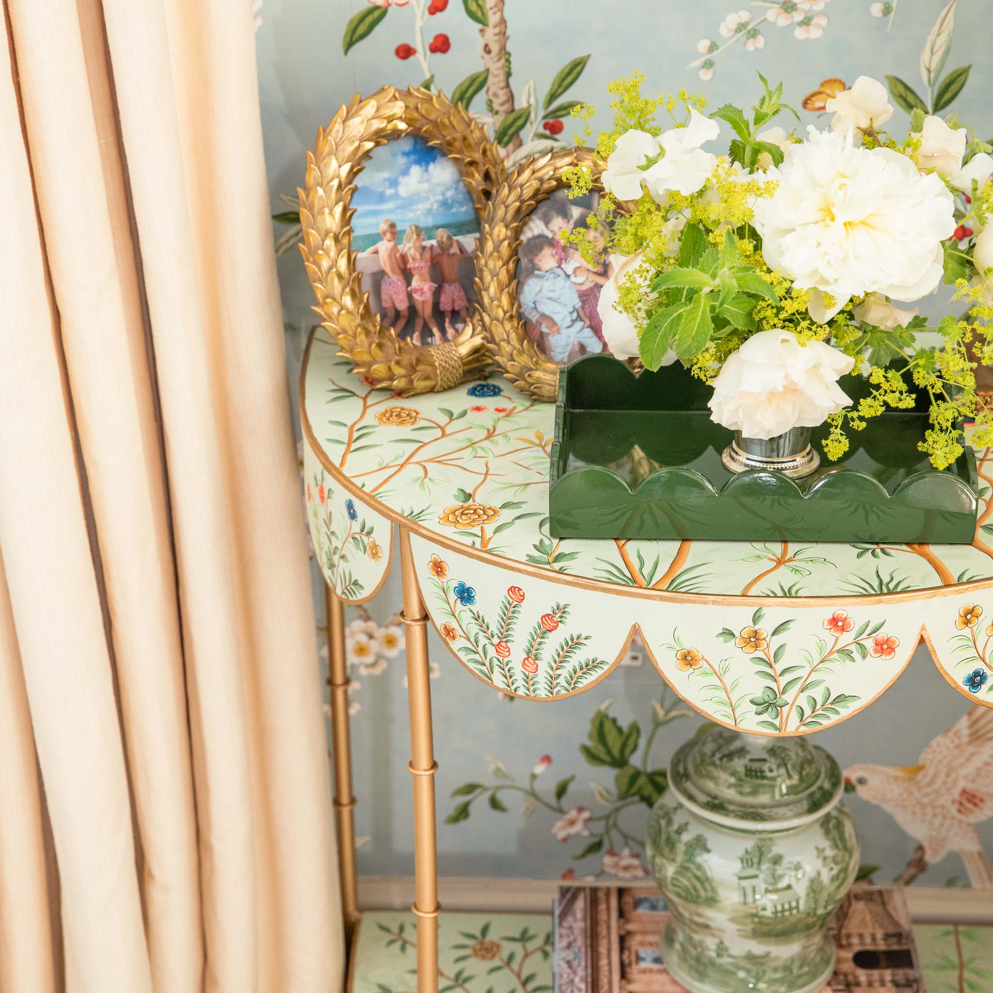 Annabelle Chinoiserie Tole Side Table