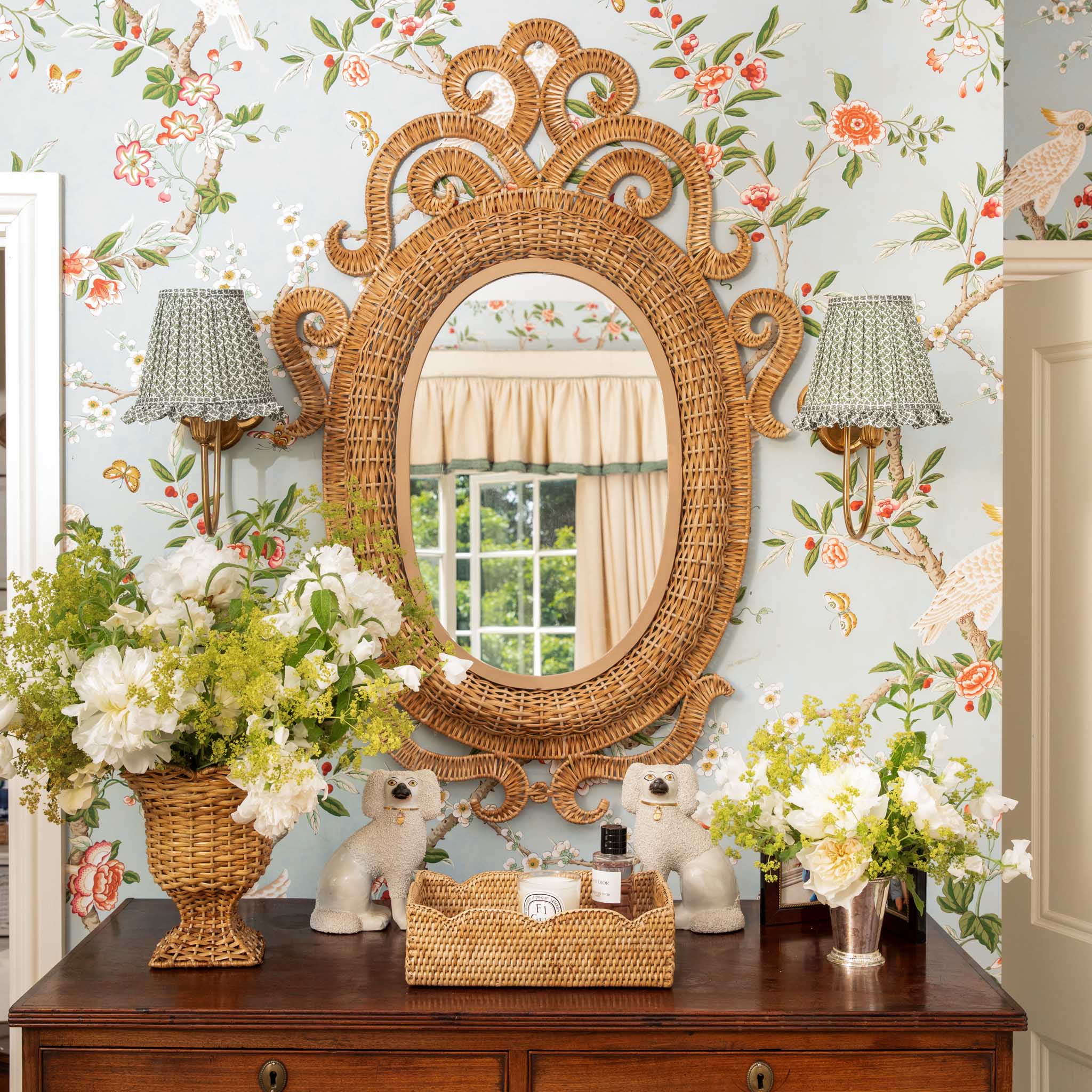 Olive Lotus Ruffle Lampshade (18cm)