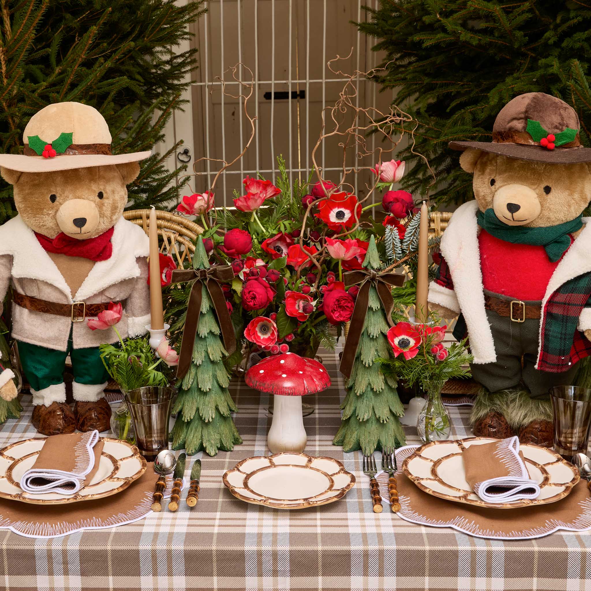 Large Mr. & Mrs. Plaid Teddy Bear (Pair)