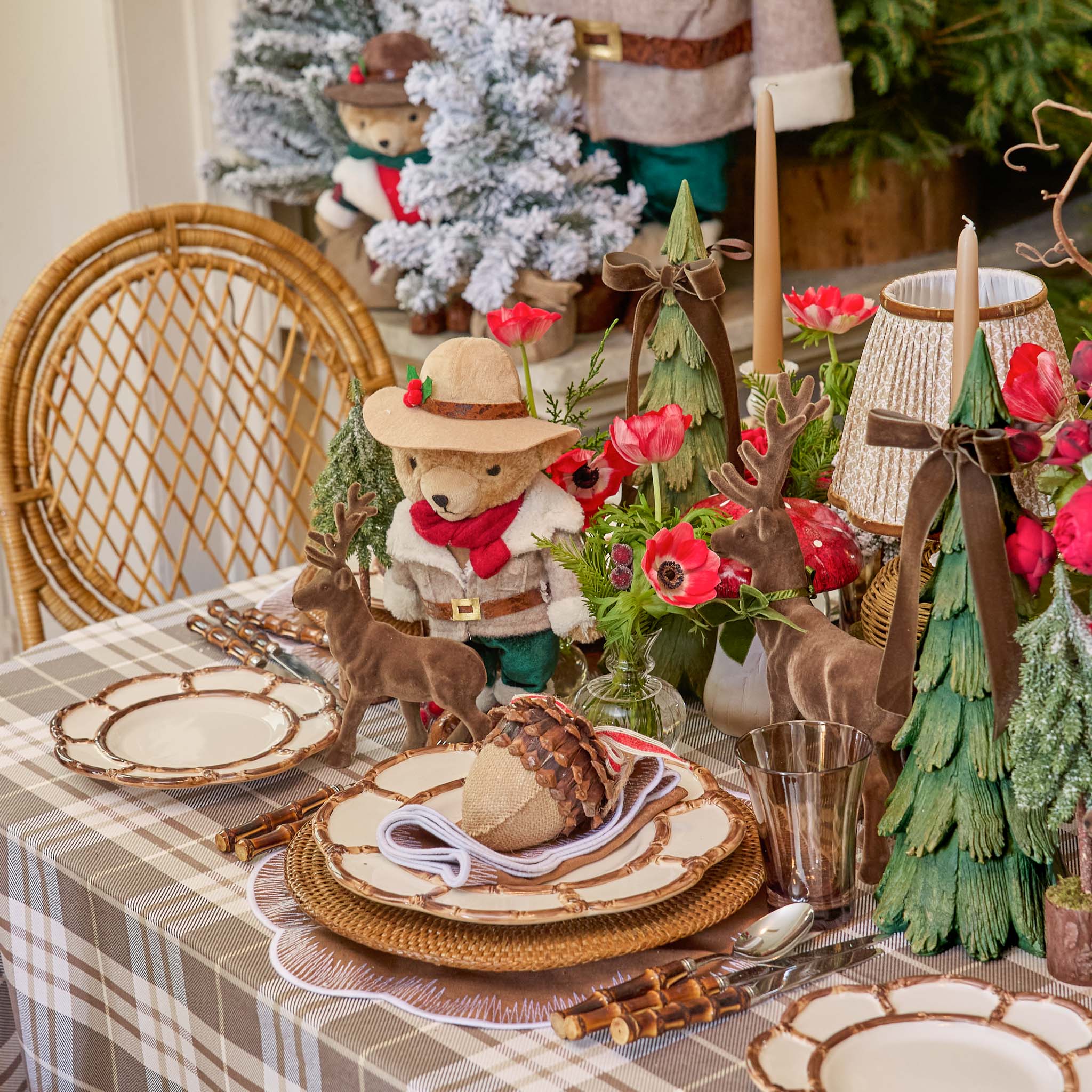 Mr. & Mrs. Plaid Teddy Bear (Pair)