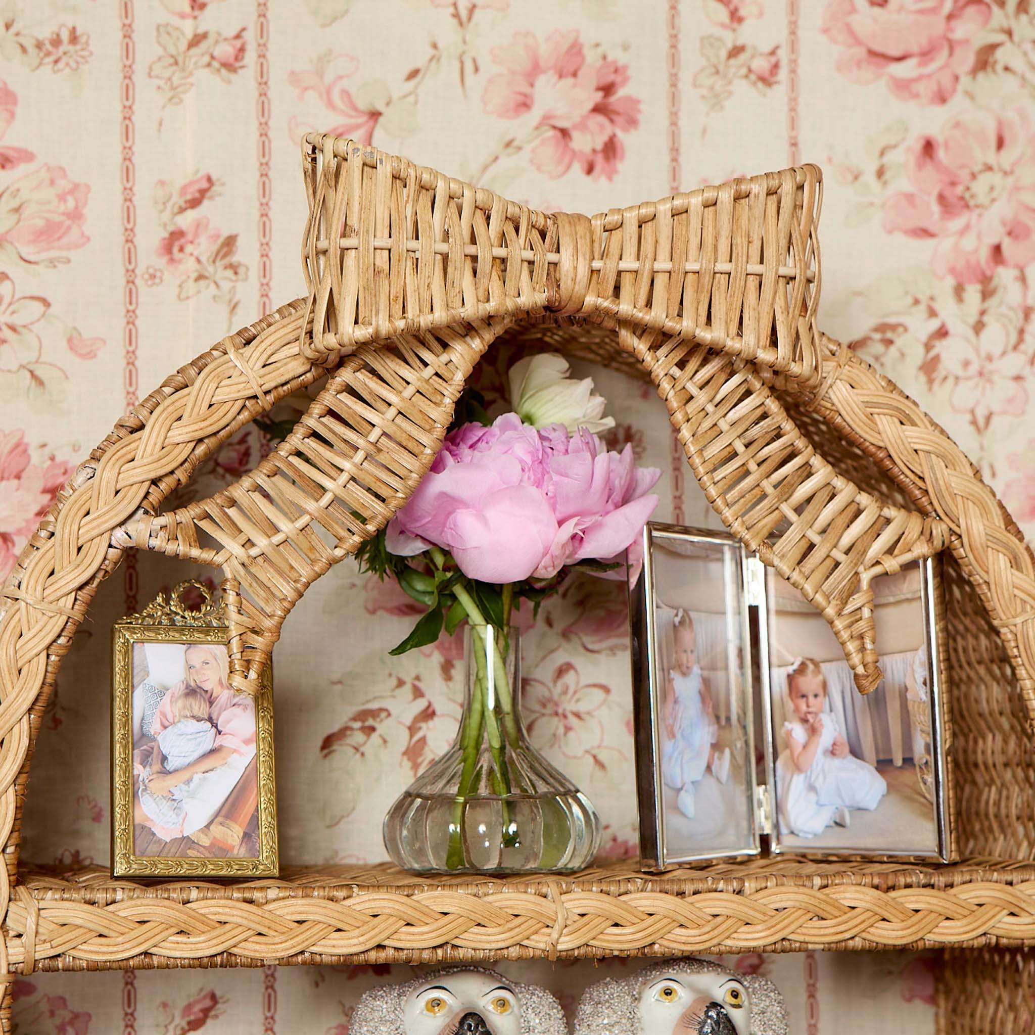 Rattan Bow Wall Mounted Shelf