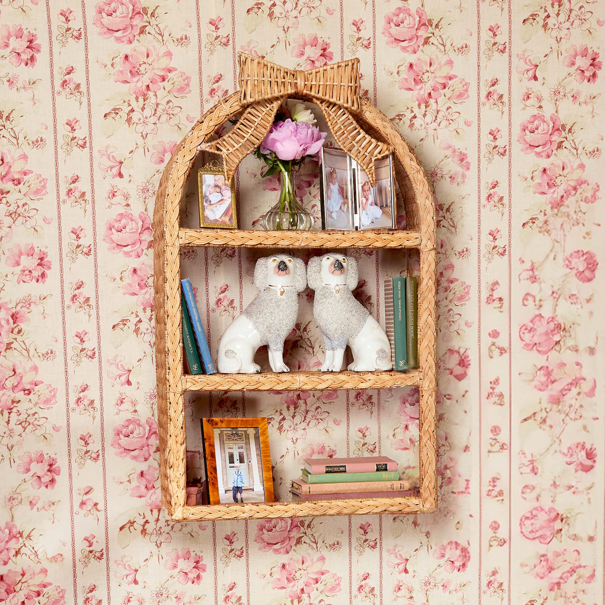 Rattan Bow Wall Mounted Shelf