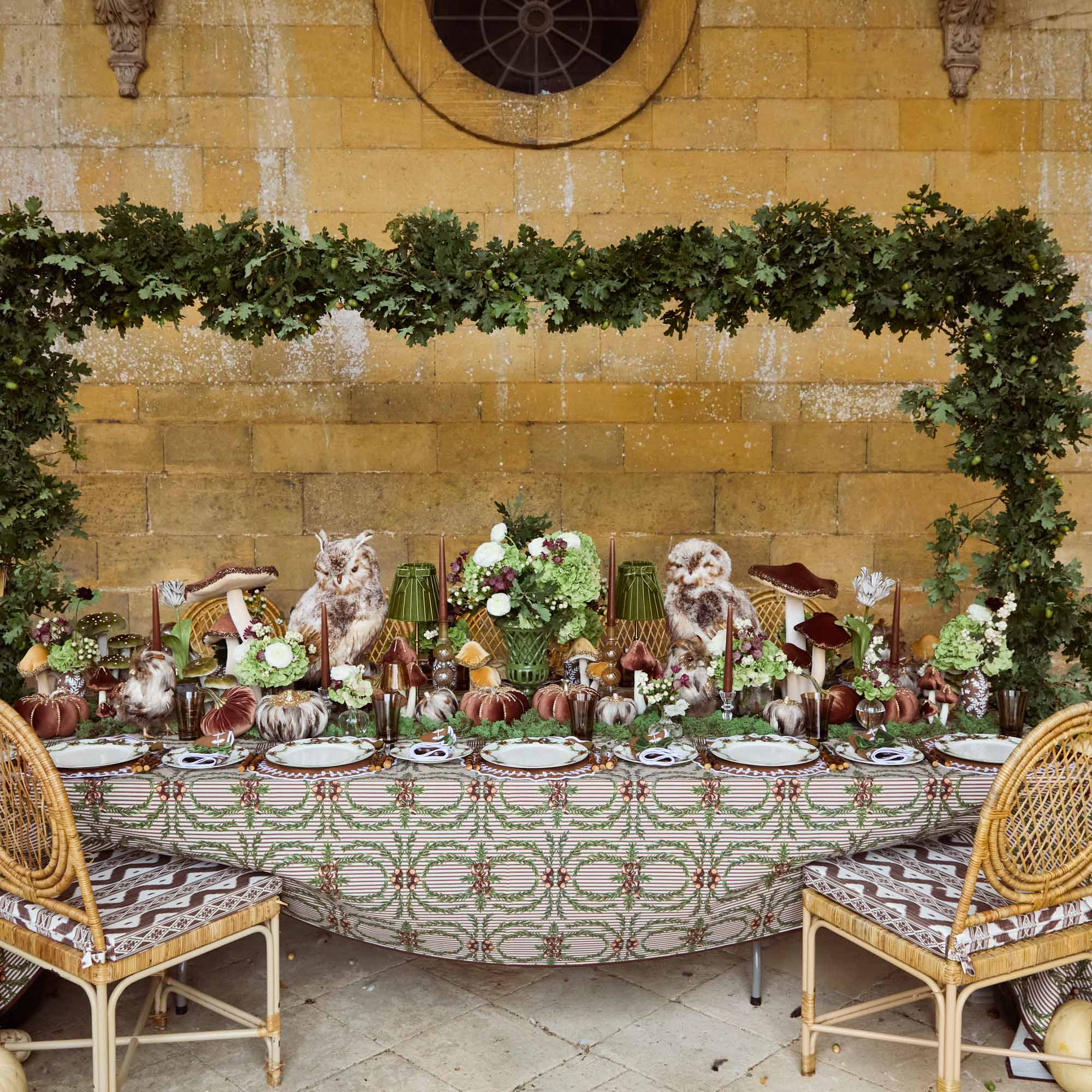 Chocolate Beaded Velvet Mushroom Family (Set of 8)