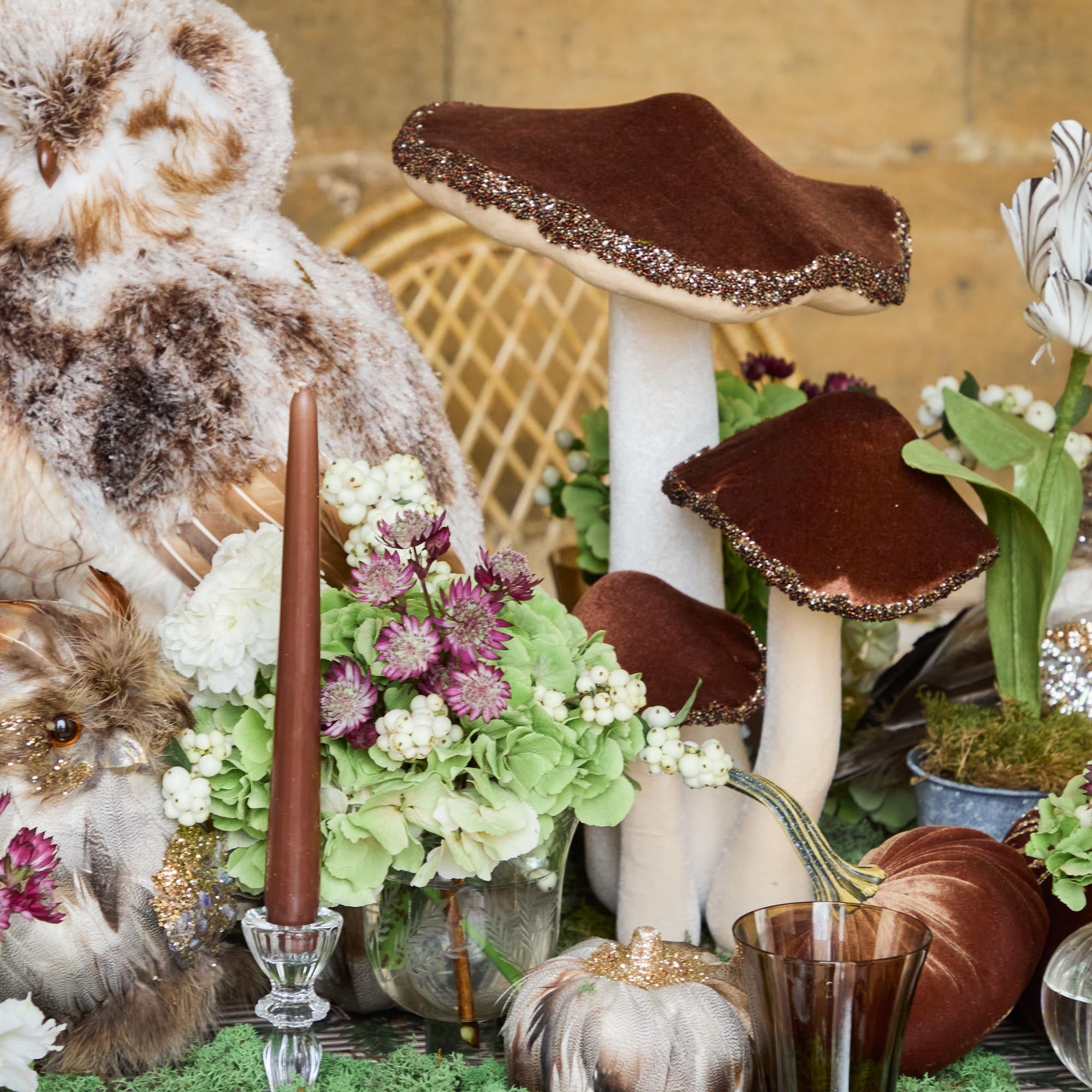 Glass Column Candle Holders (Pair)