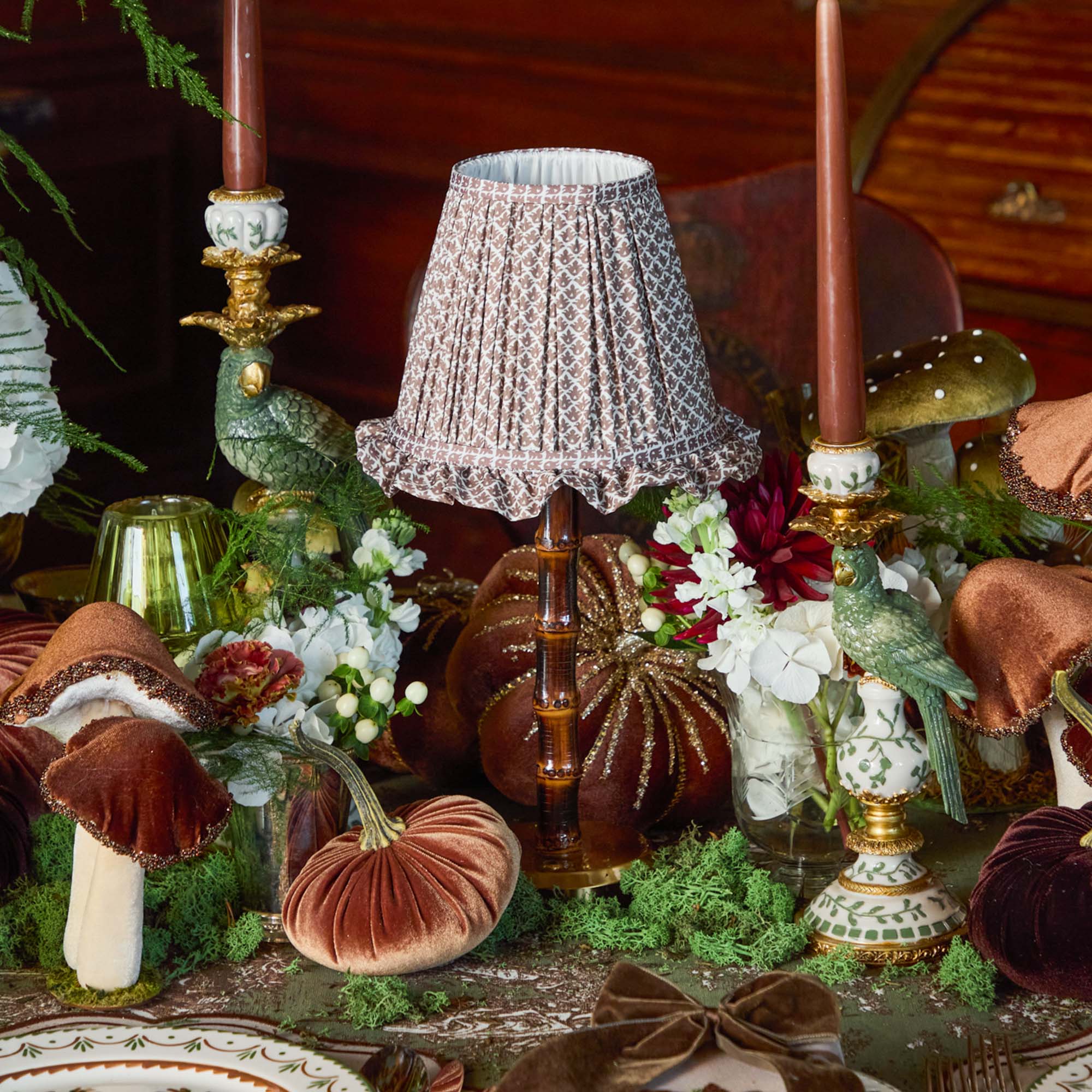 Small Olive Parrot Candle Holder (Pair)