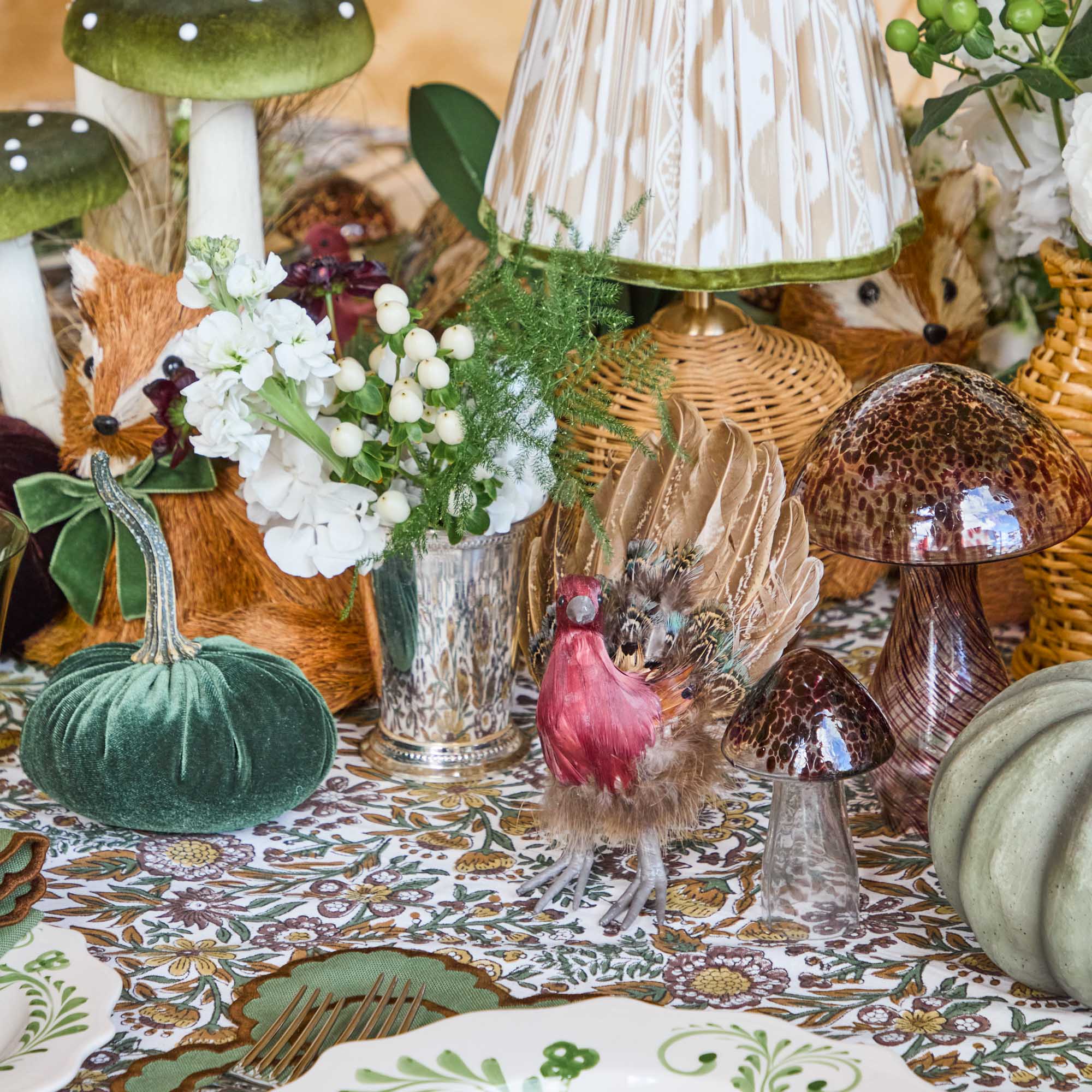 Brown Speckled Glass Mushroom Family