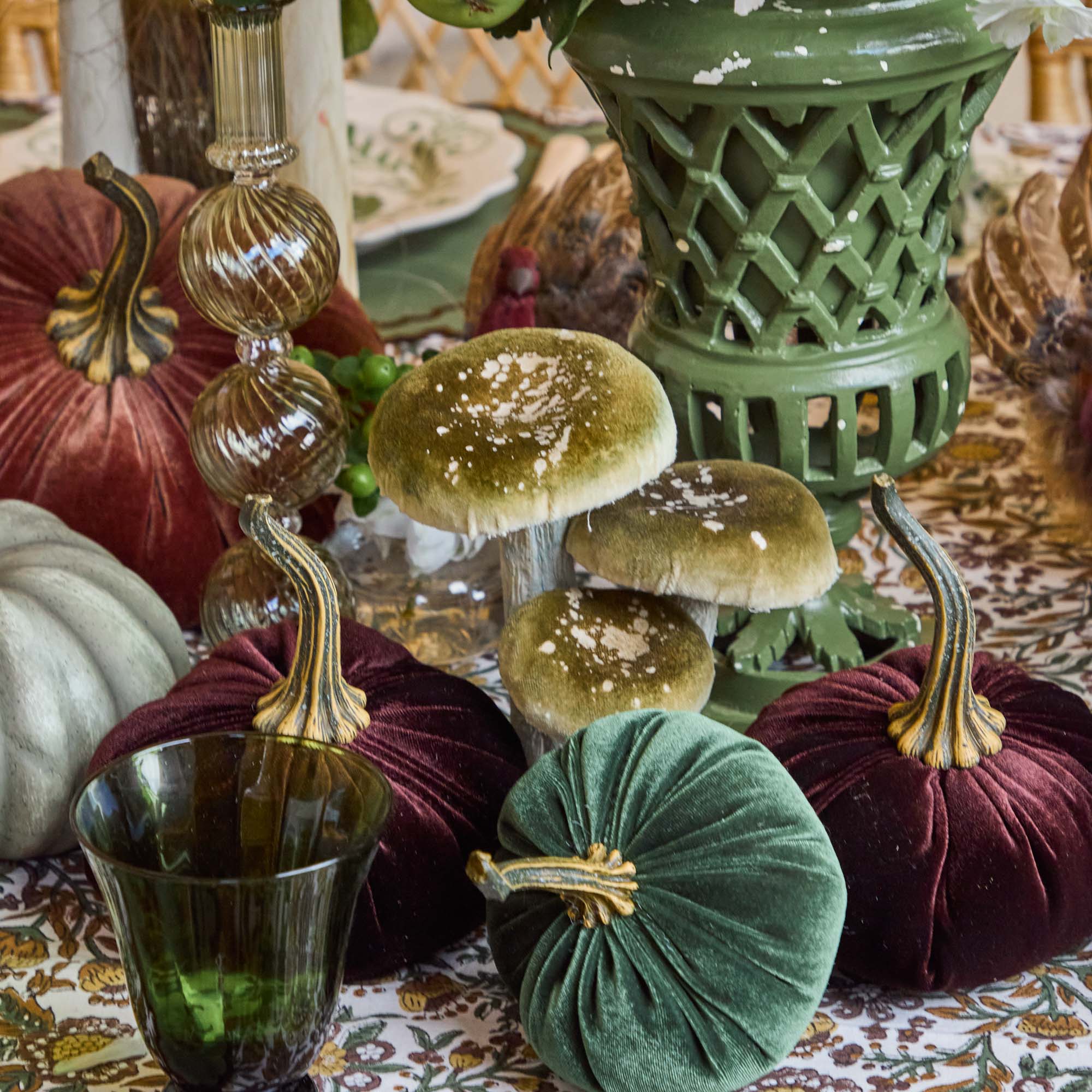 Green & Chocolate Velvet Pumpkin Family