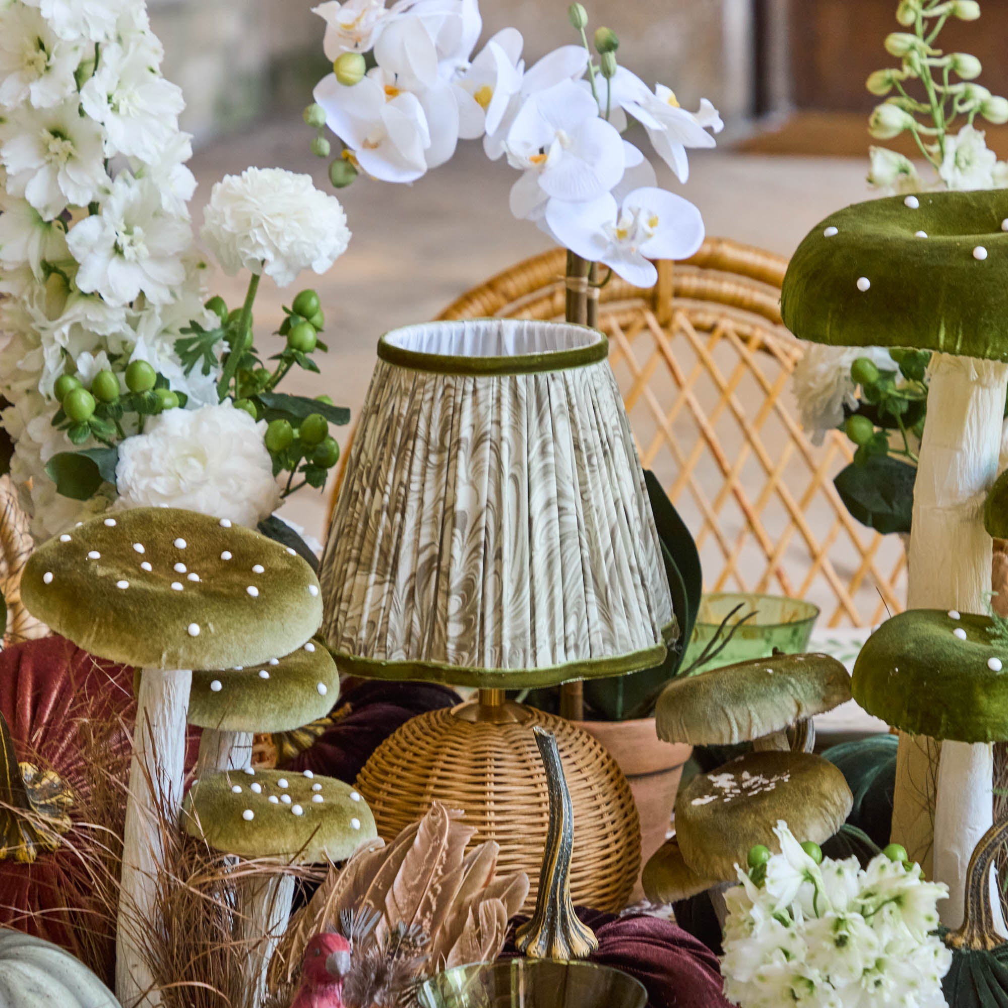 Olive Marbled Lampshade (18cm)