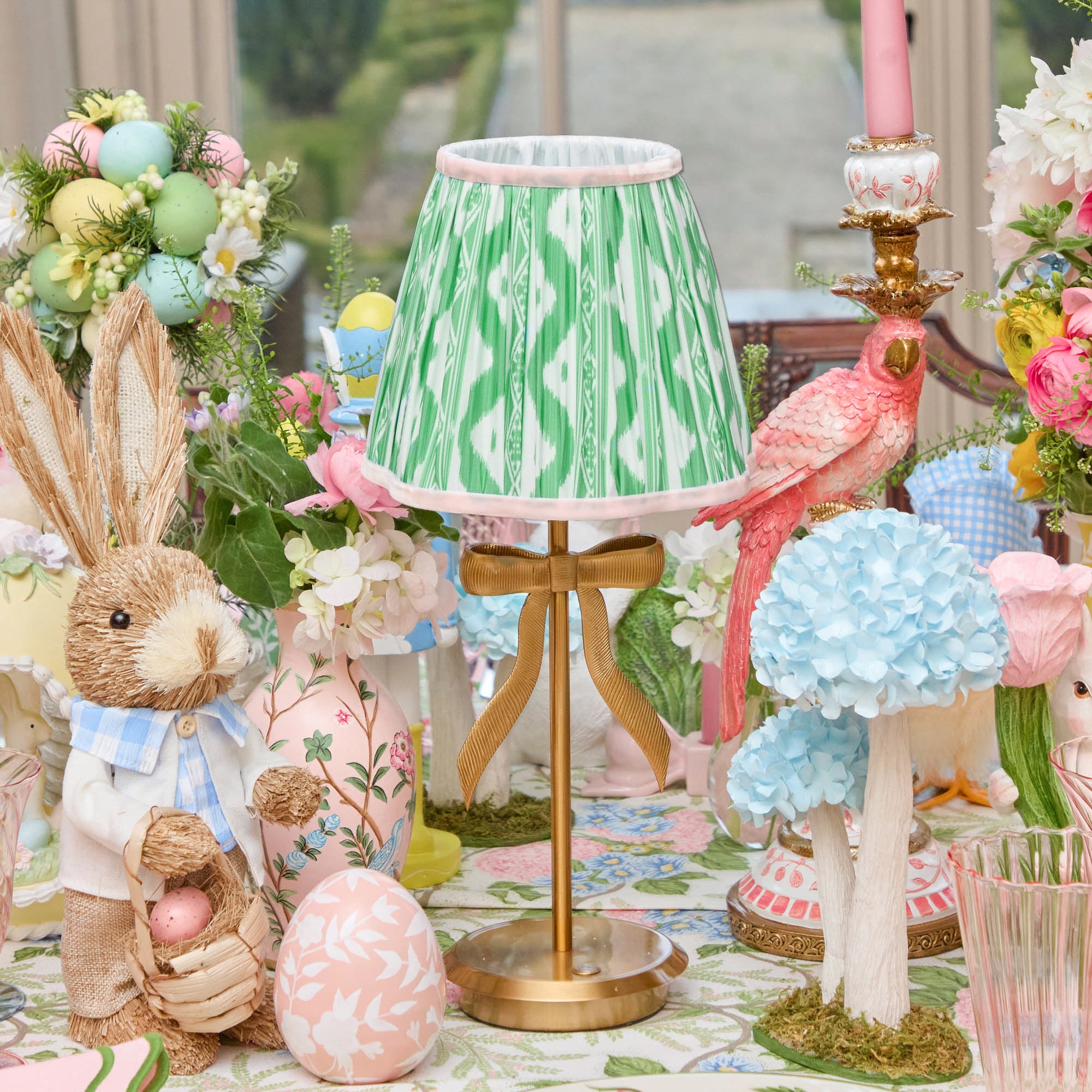 Green & Pink Ikat Lampshade (18cm)