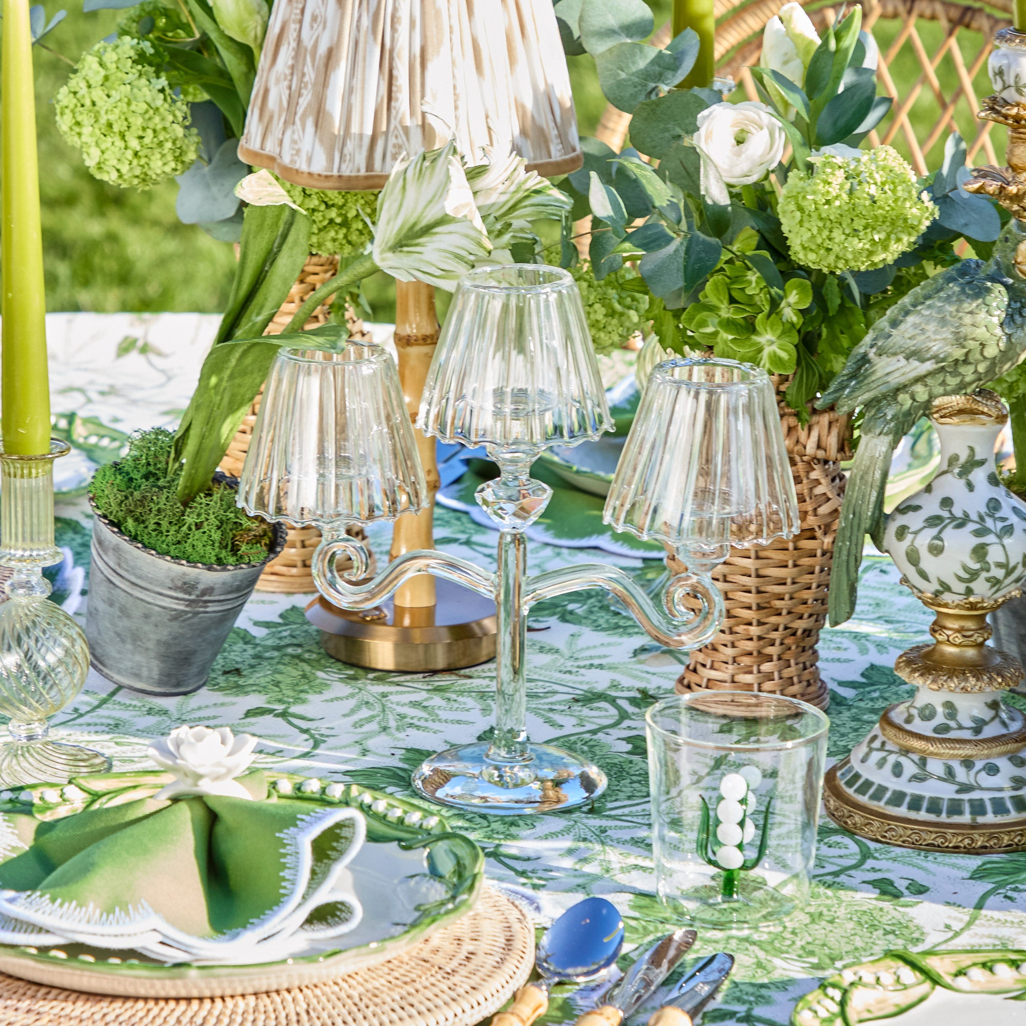 Glass Lantern Tealight Candleabra