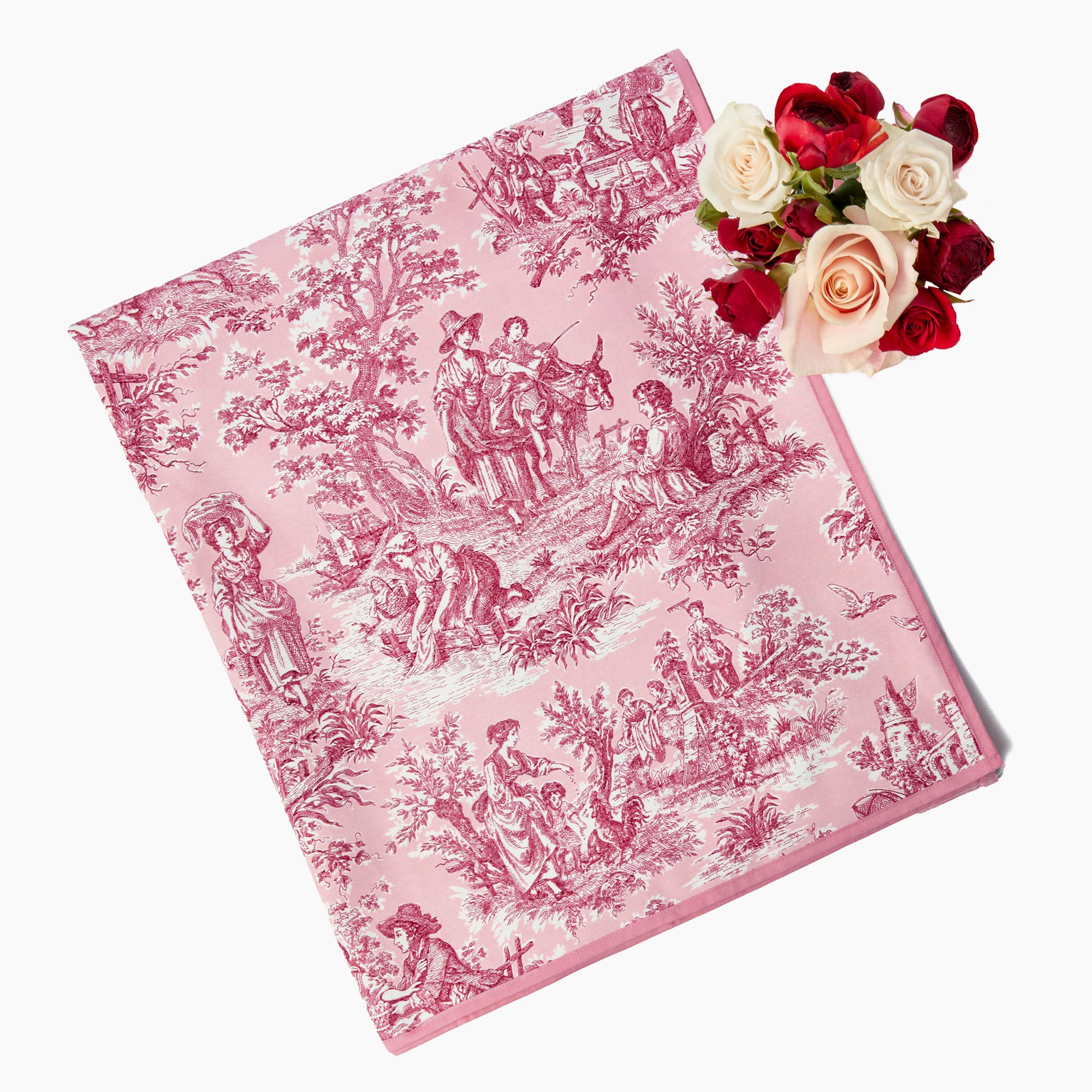 Isla Pink Toile Tablecloth