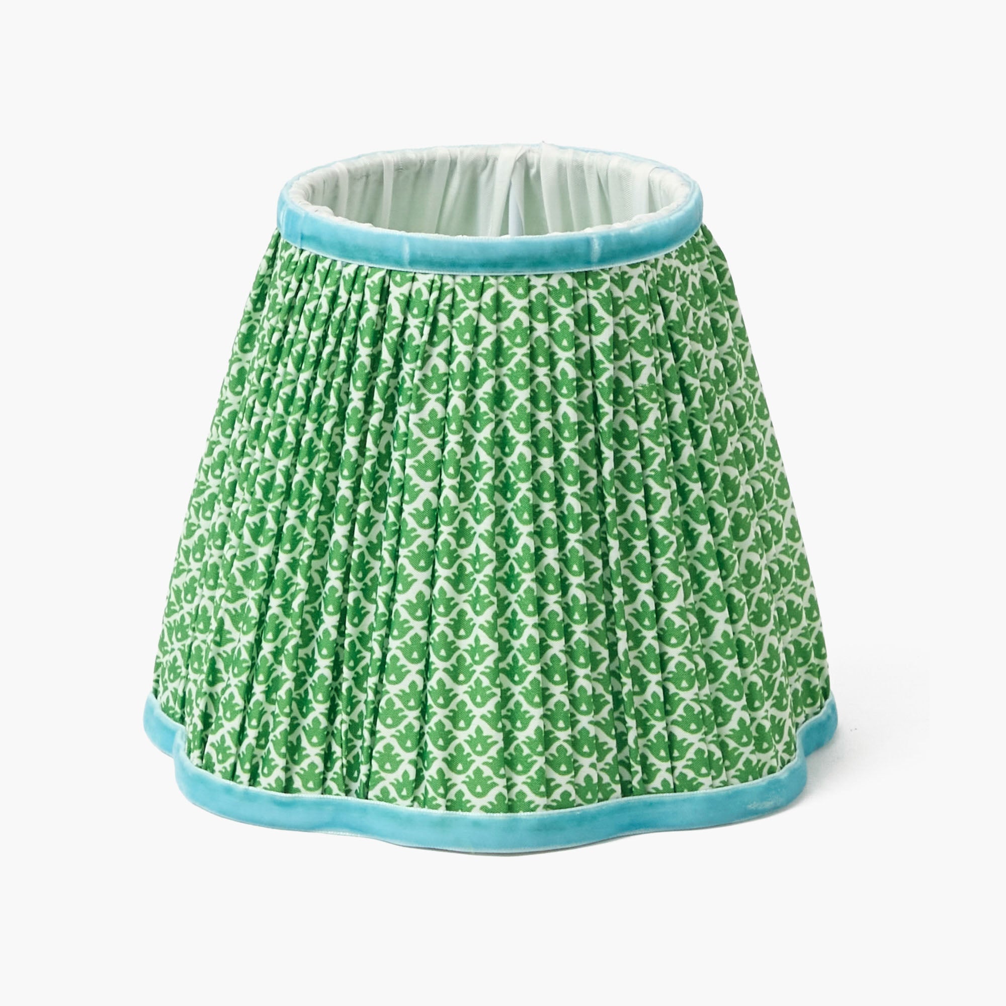 Palm Tree Rechargeable Lamp with Green & Blue Lotus Shade (18cm)