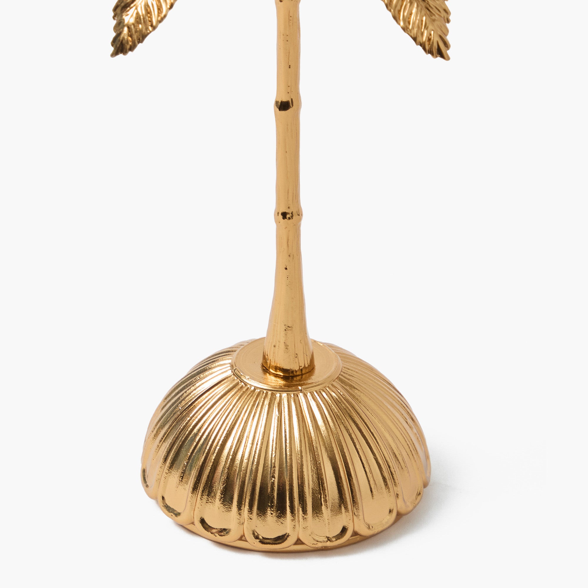 Palm Tree Rechargeable Lamp with Soft Blue Lotus Shade (18cm)