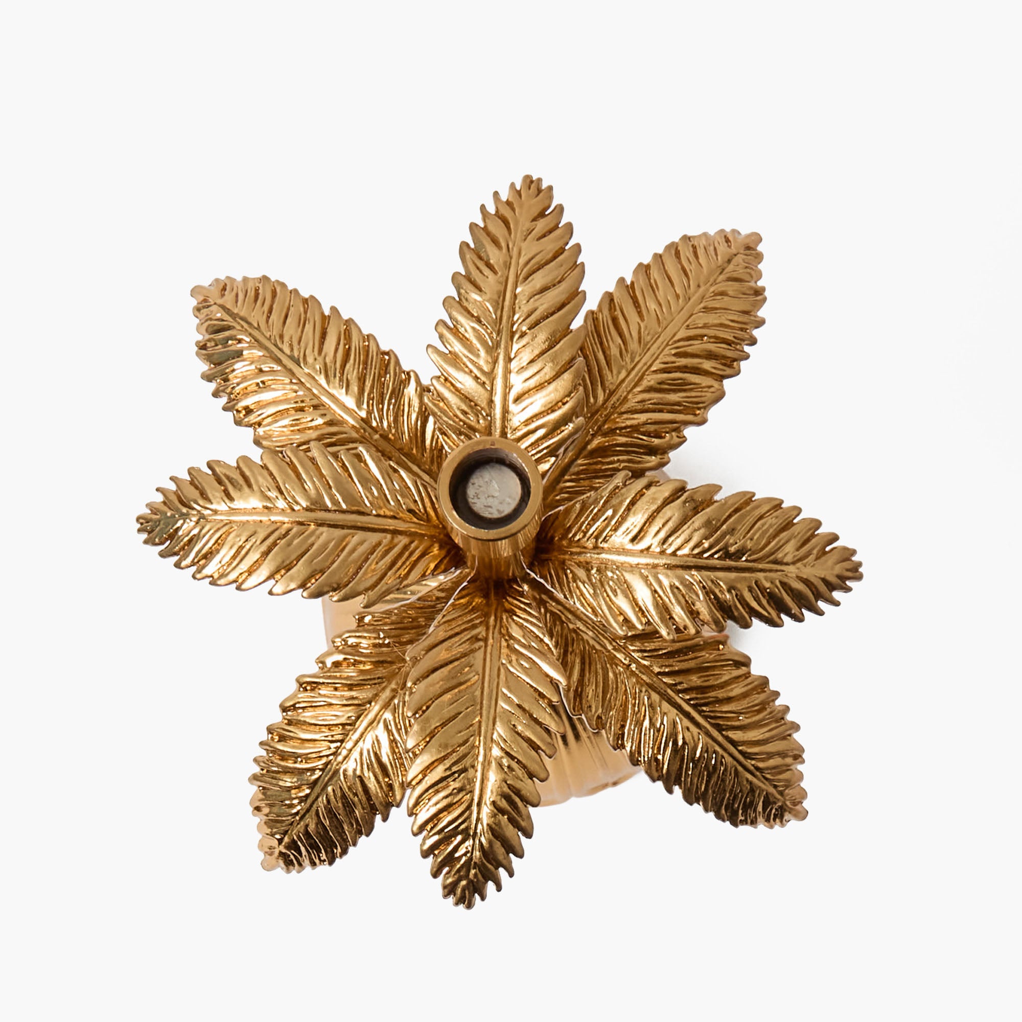 Palm Tree Rechargeable Lamp with Green & Blue Lotus Shade (18cm)