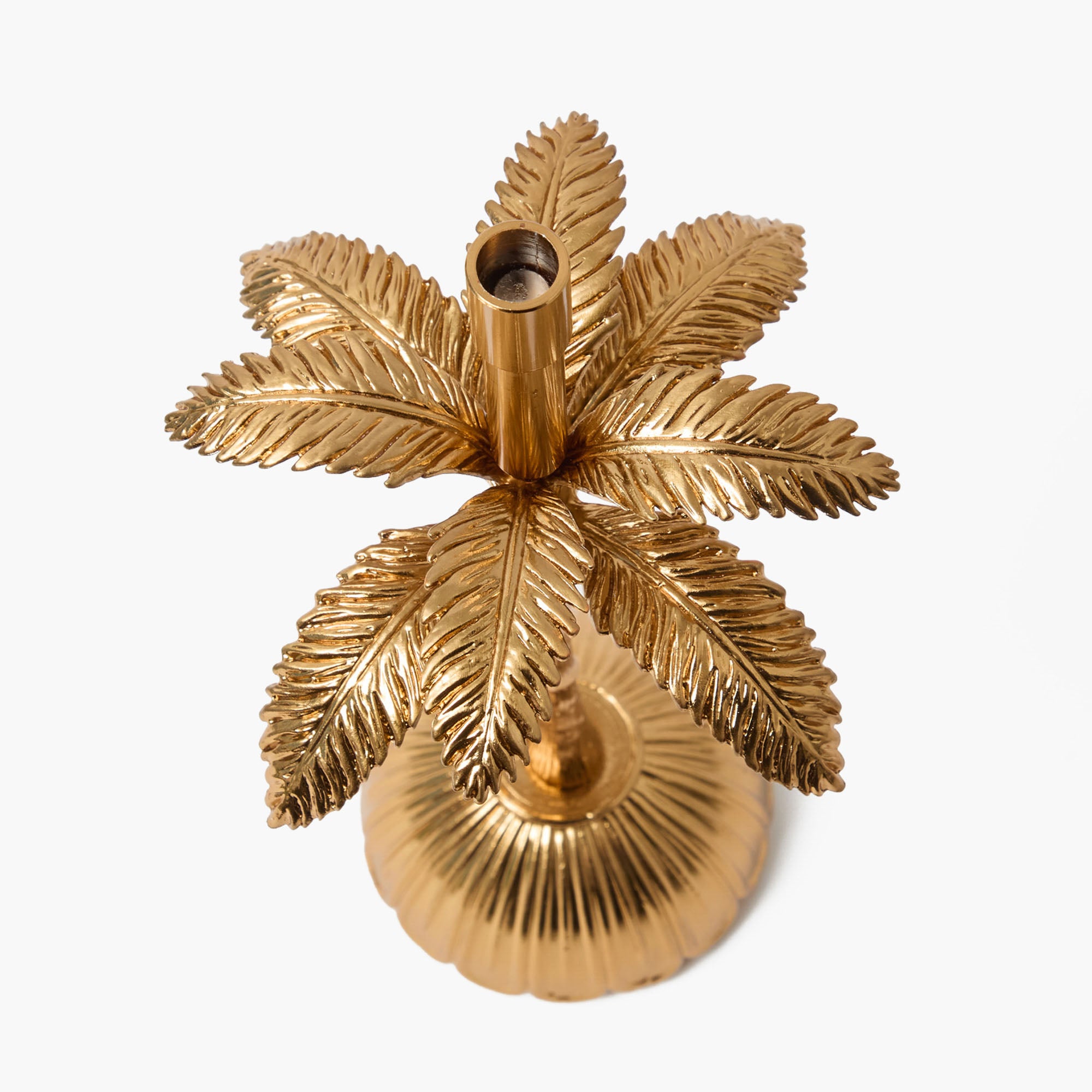 Palm Tree Rechargeable Lamp with Soft Blue Lotus Shade (18cm)