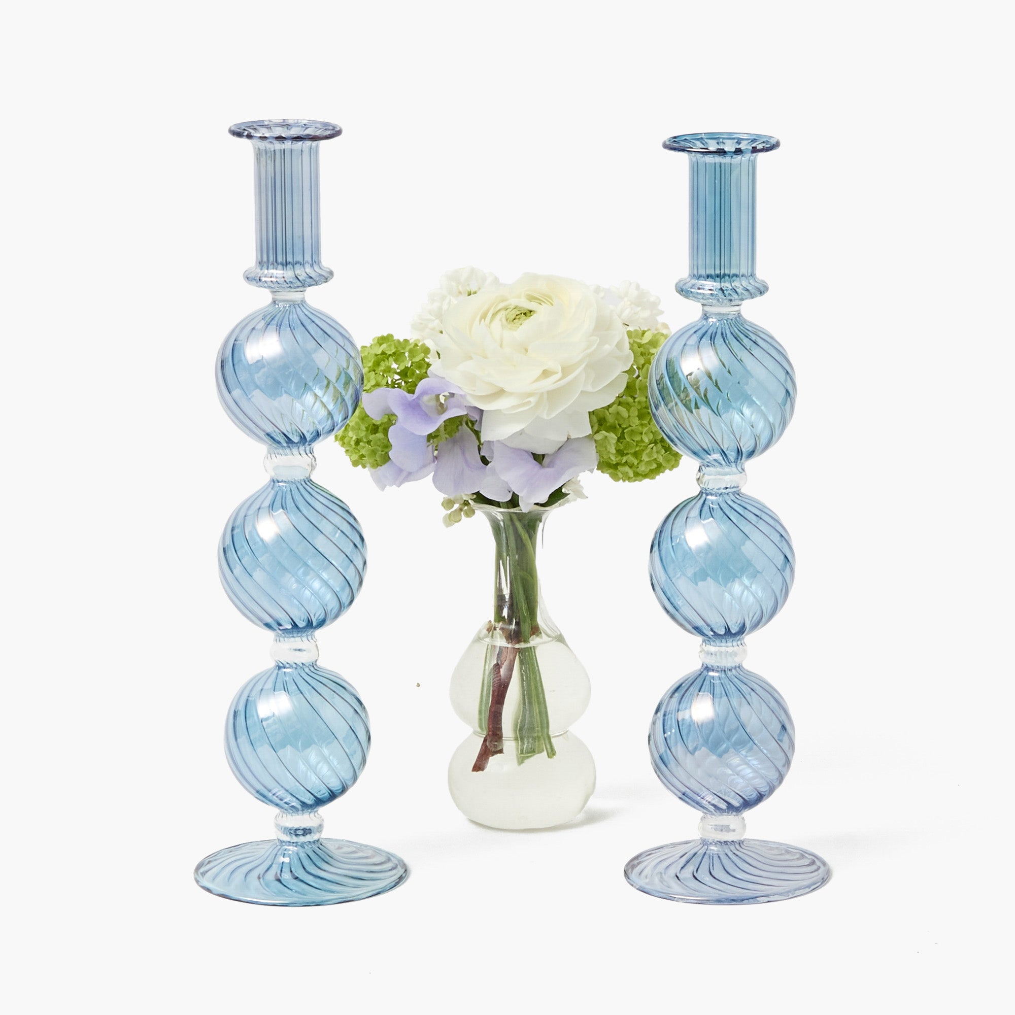 Camille Azure Candle Holder (Pair)