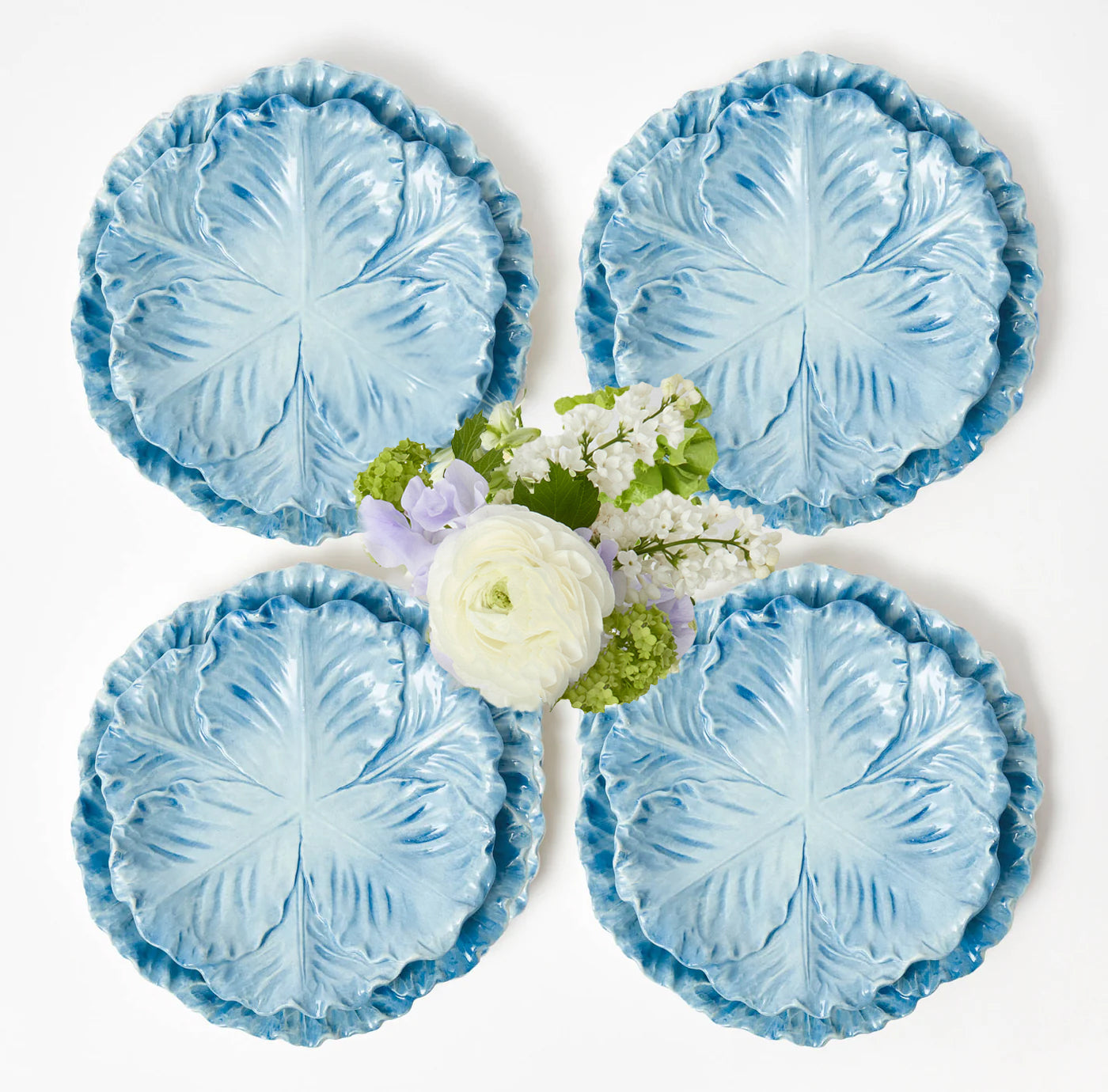 Serena Cabbage Dinner & Starter Plates (Set of 8)