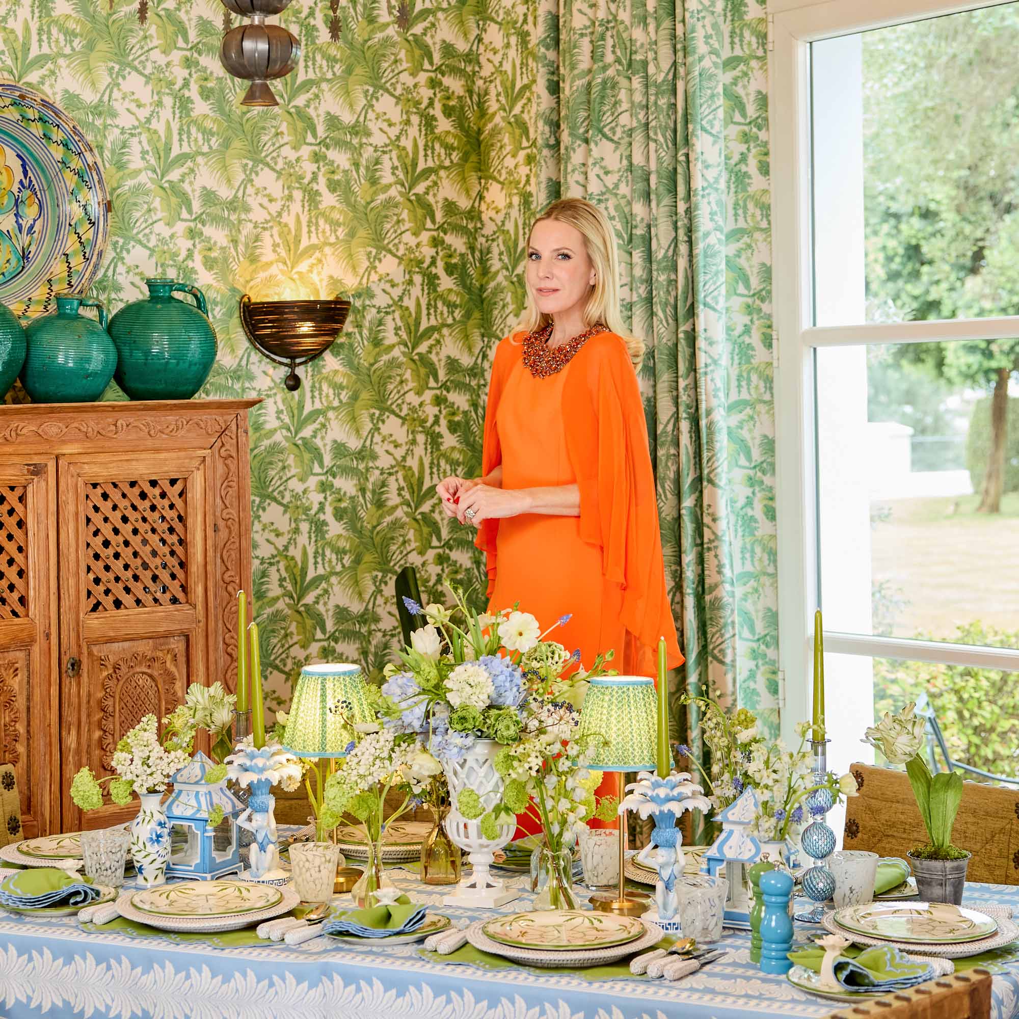 Mrs. Alice Handpainted Green Tulip