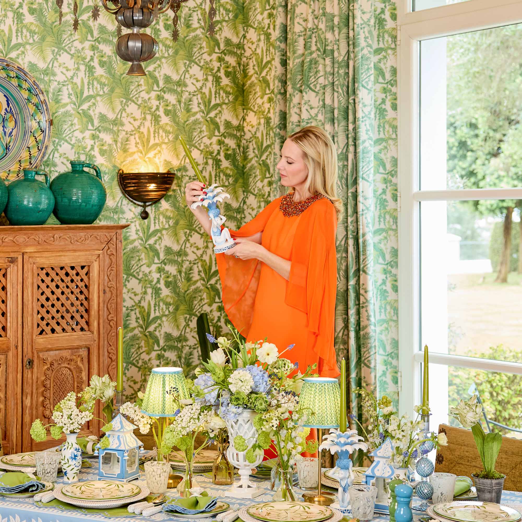 Blue Monkey Candle Holders (Pair)