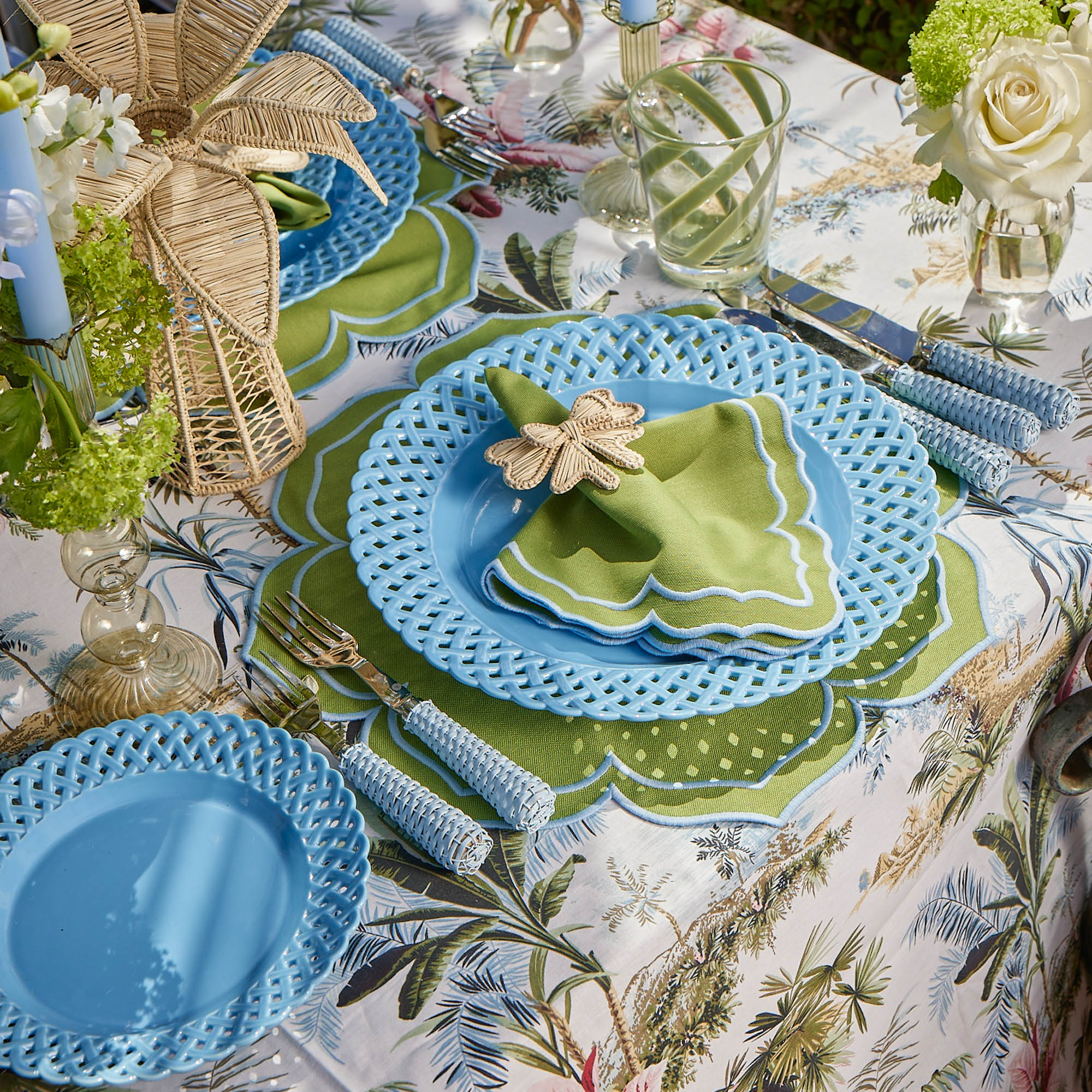 Green Swirl Outdoor Glasses (Set of 6)