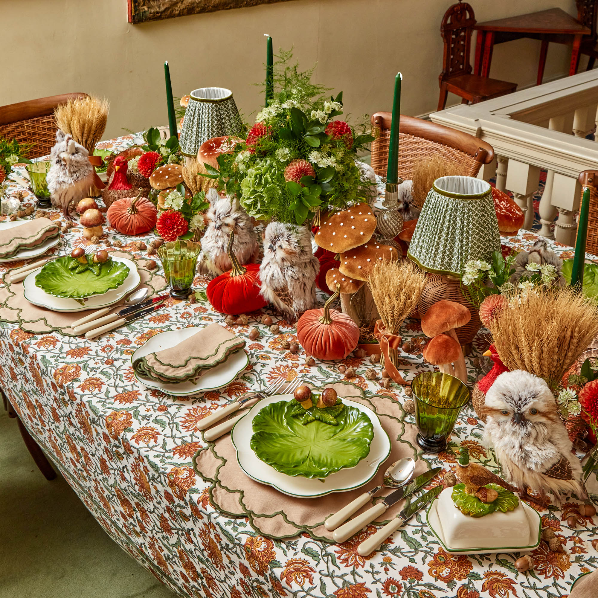 Lily Sand & Green Placemats (Set of 4)