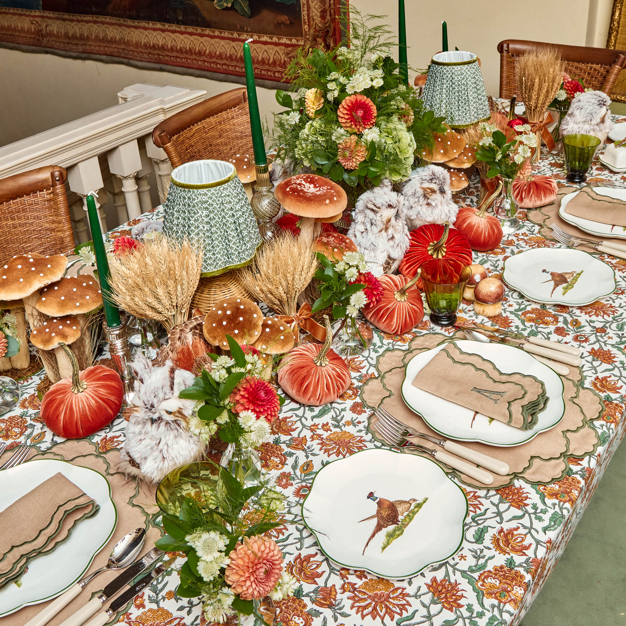 Lily Sand & Green Placemats (Set of 4)