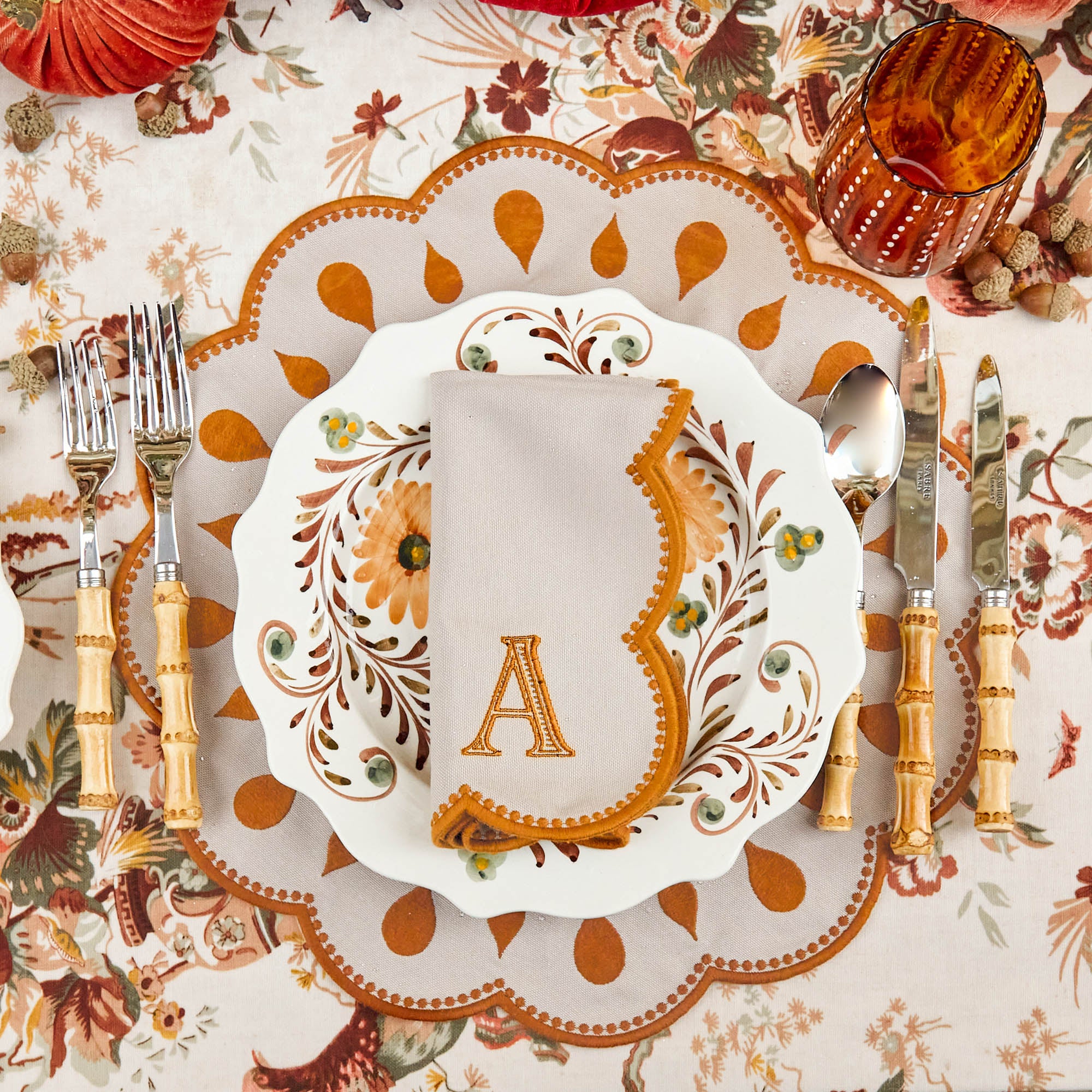 Bettina Taupe & Mustard Napkins (Set of 4)