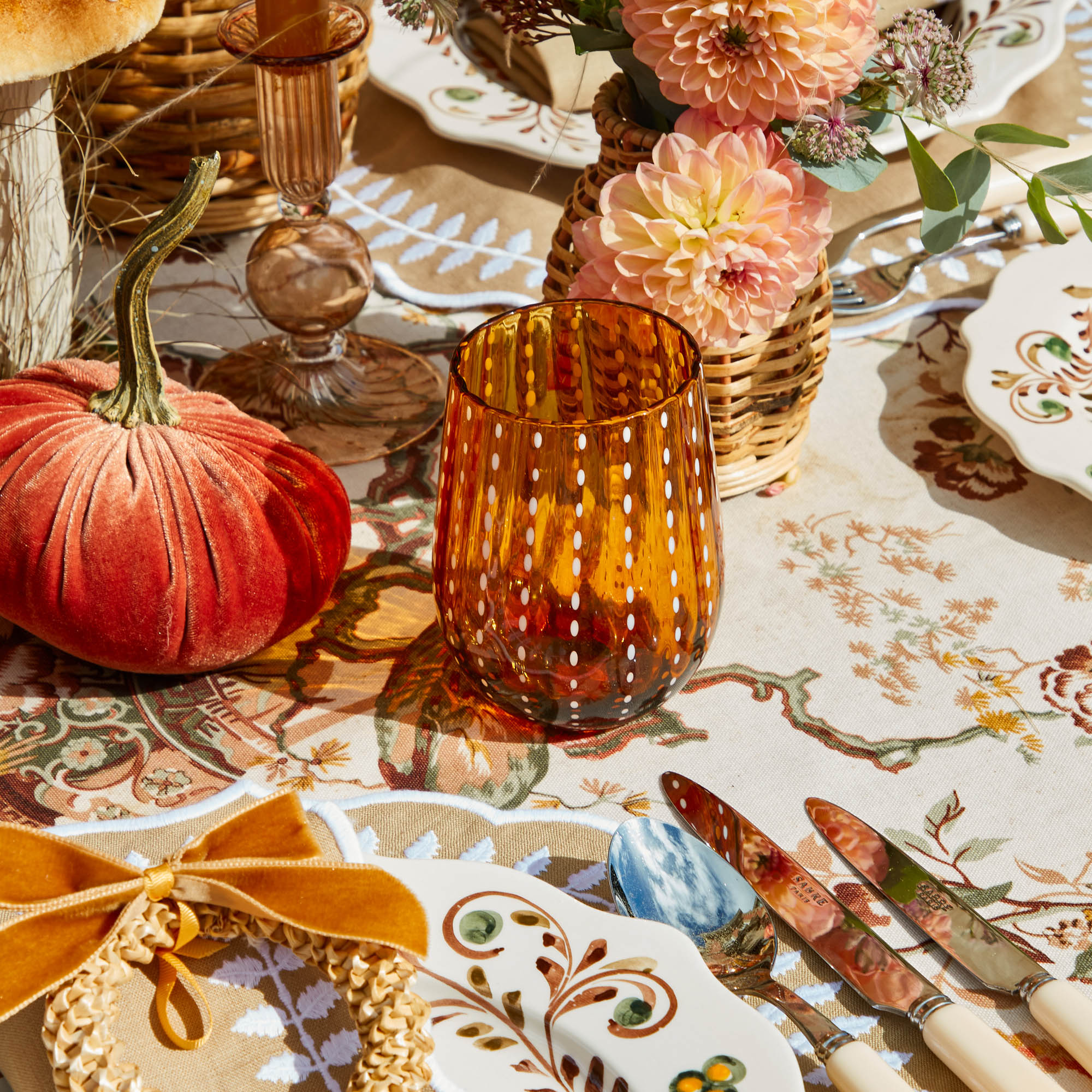 Amber Speckle Water Glasses (Set of 6)