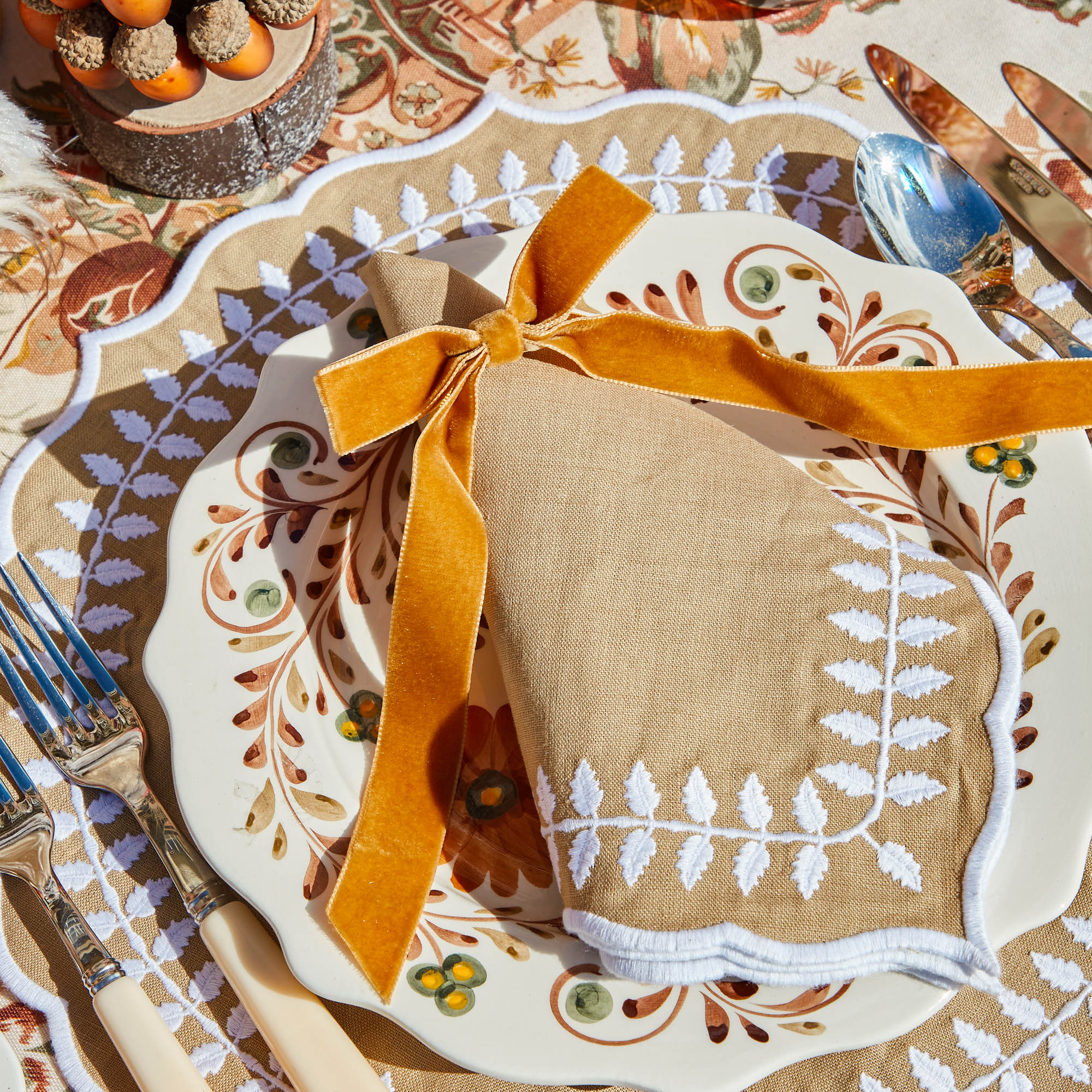 Mustard Velvet Bows (Set of 4) - 20cm