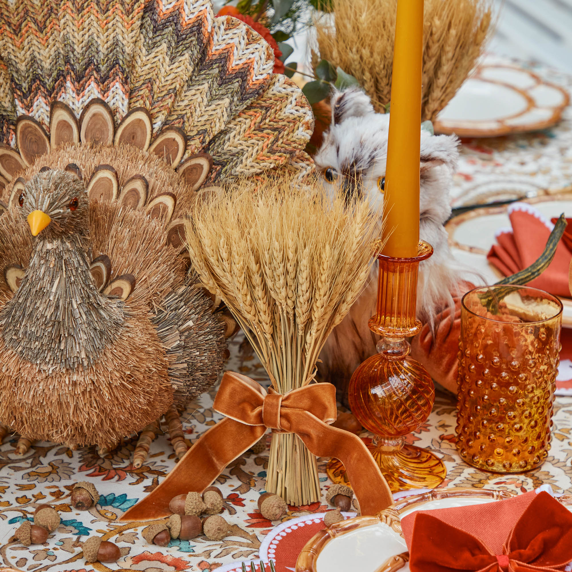 Small Camille Orange Candle Holder (Pair)