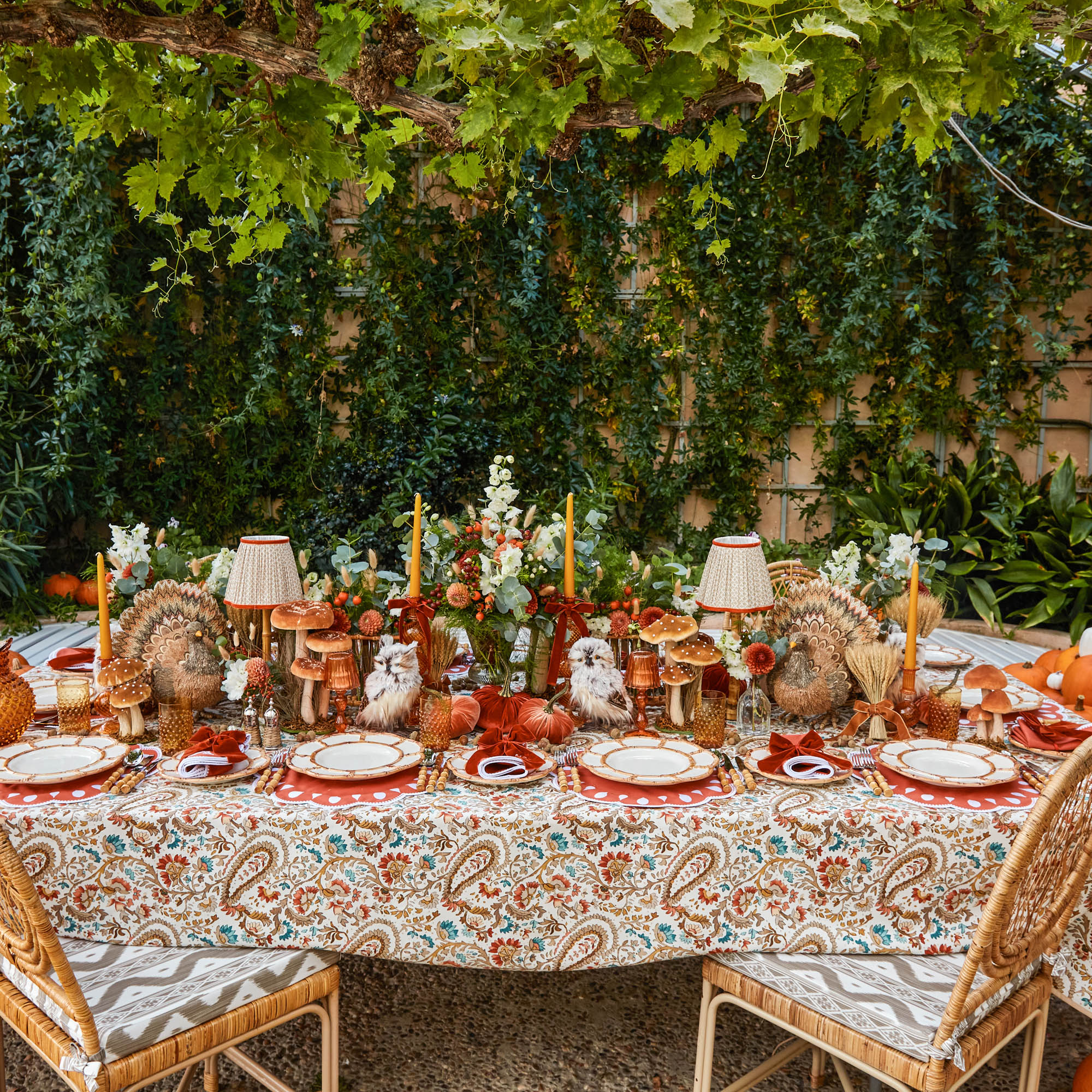 Small Camille Orange Candle Holder (Pair)