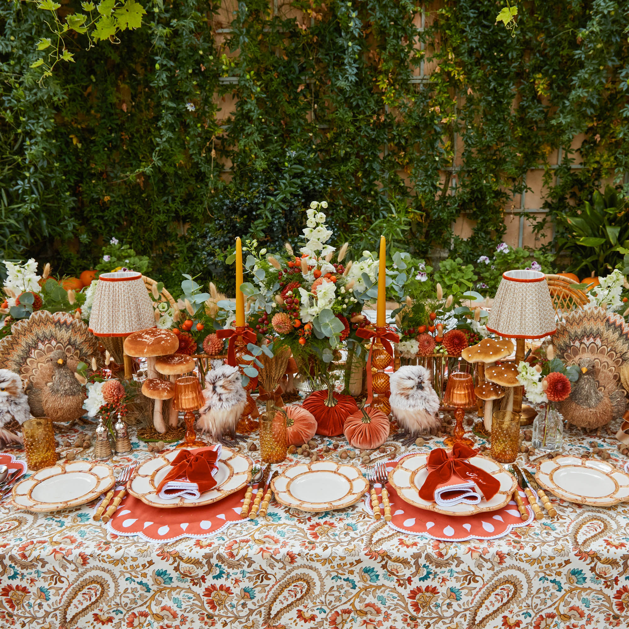 Camille Orange Candle Holder (Pair)