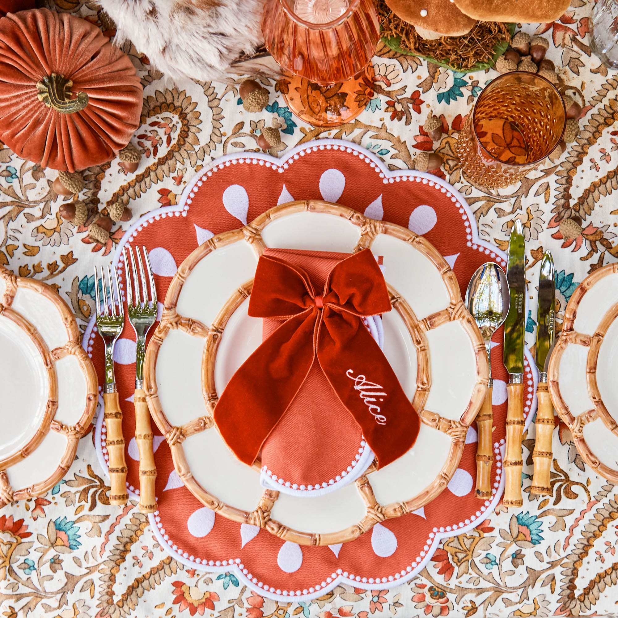 Personalisable Burnt Orange Bow