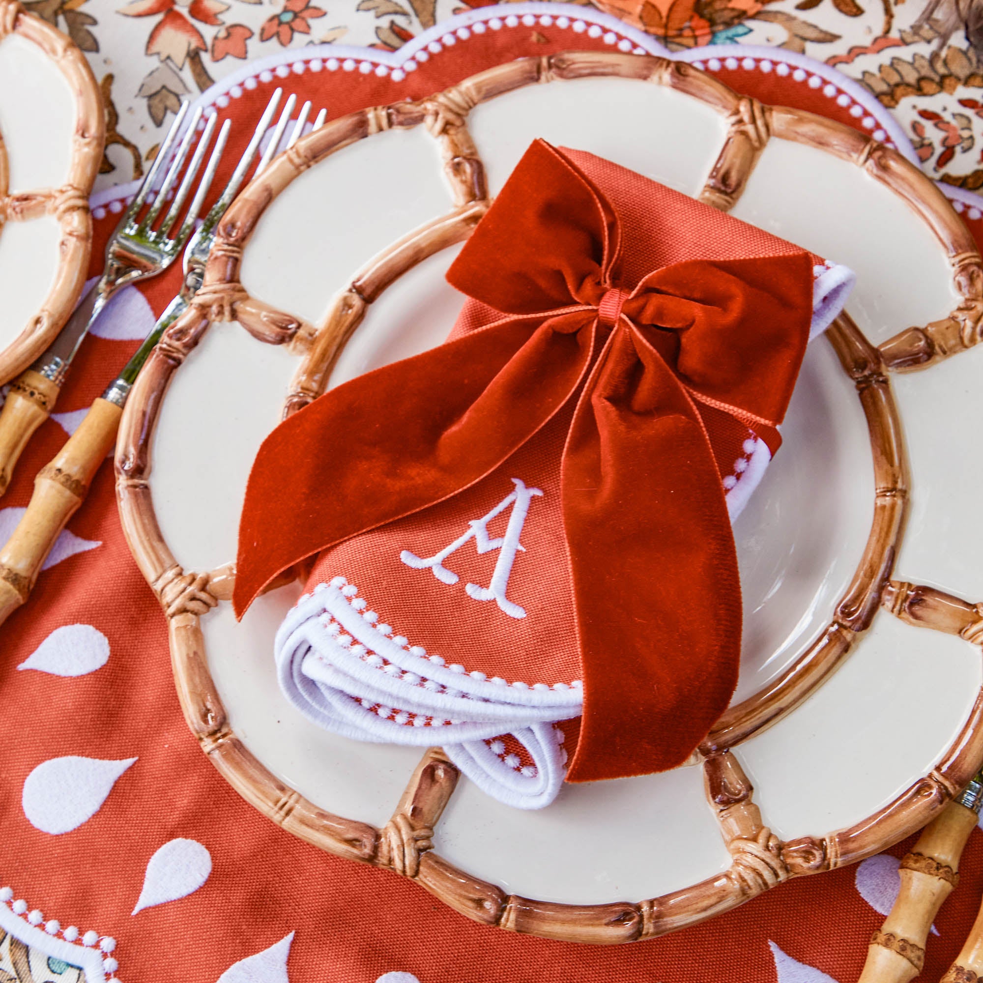 Personalisable Burnt Orange Bow