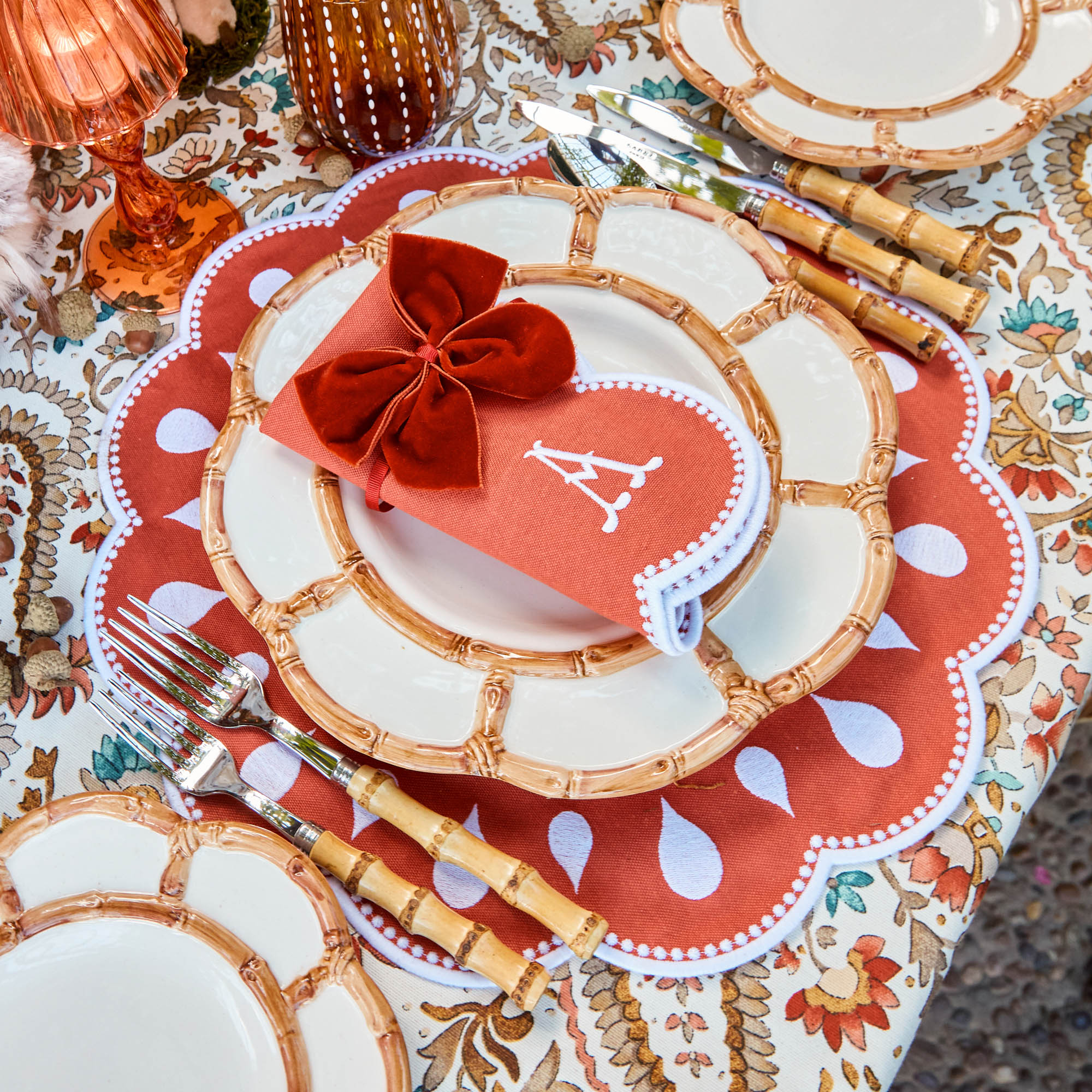 Burnt Orange Napkin Bows (Set of 4)