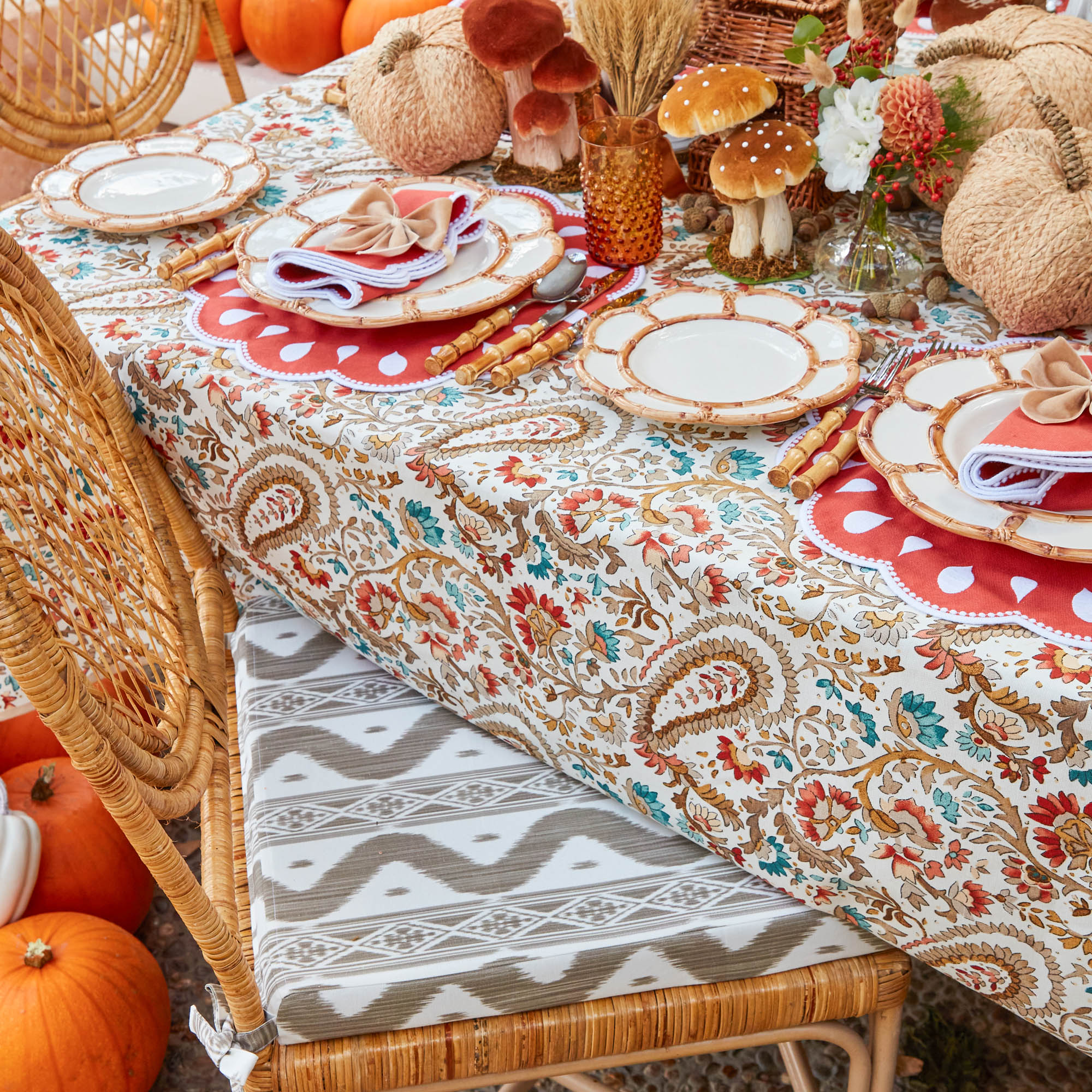 Putty Ikat Seat Pad Cushion