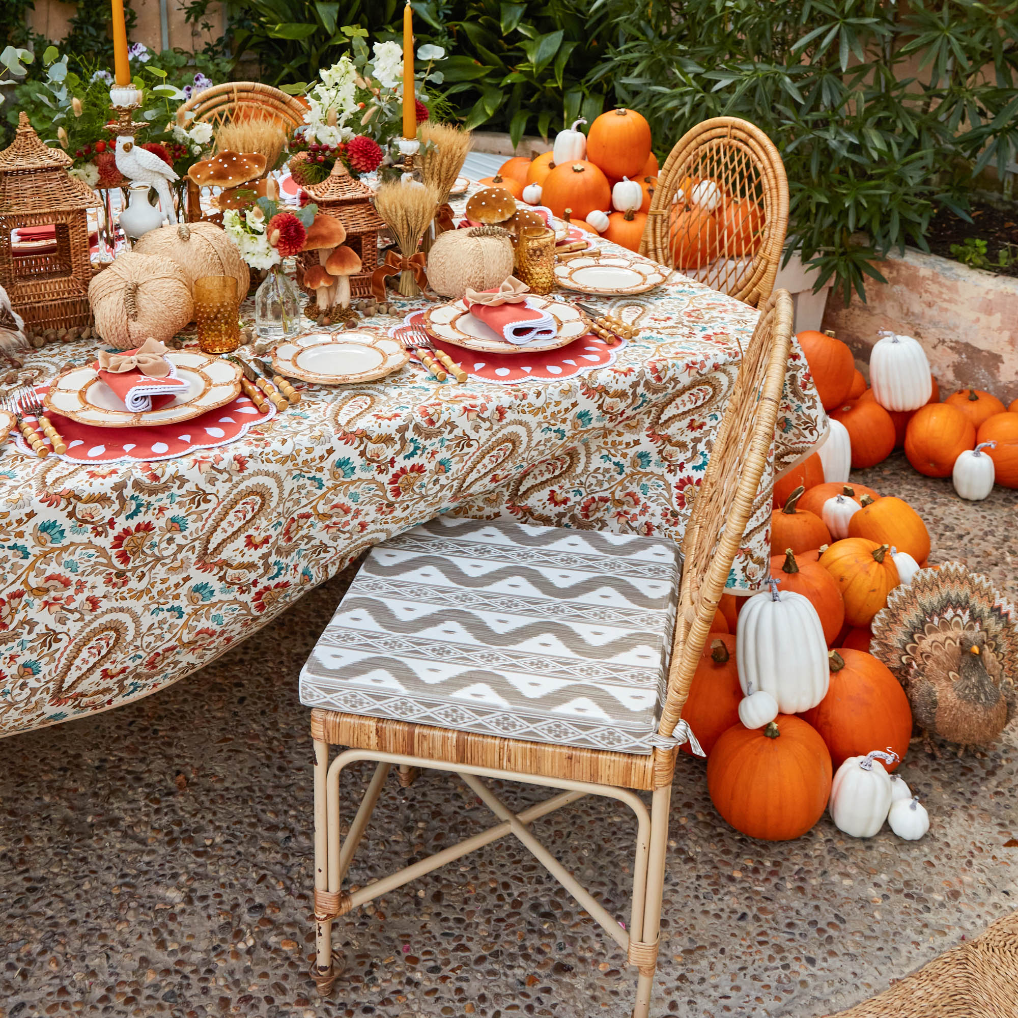 Putty Ikat Seat Pad Cushion