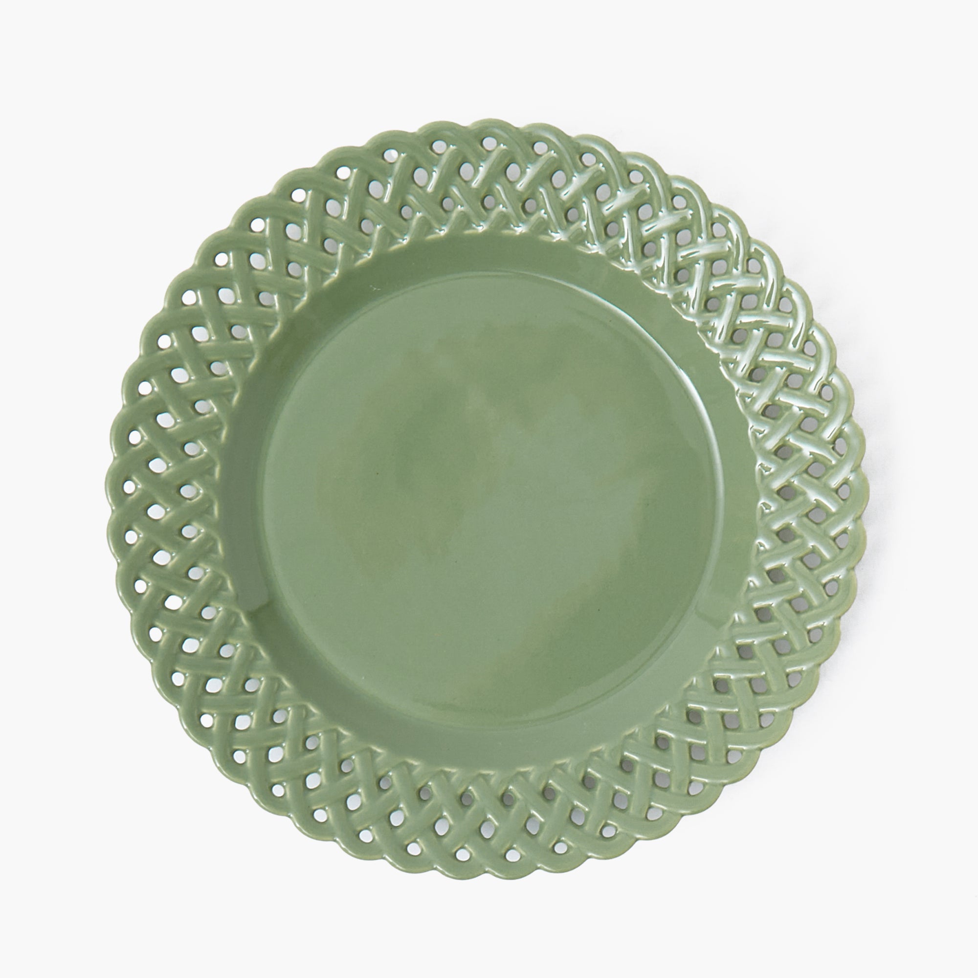 Sage Basketweave Dinner Plate