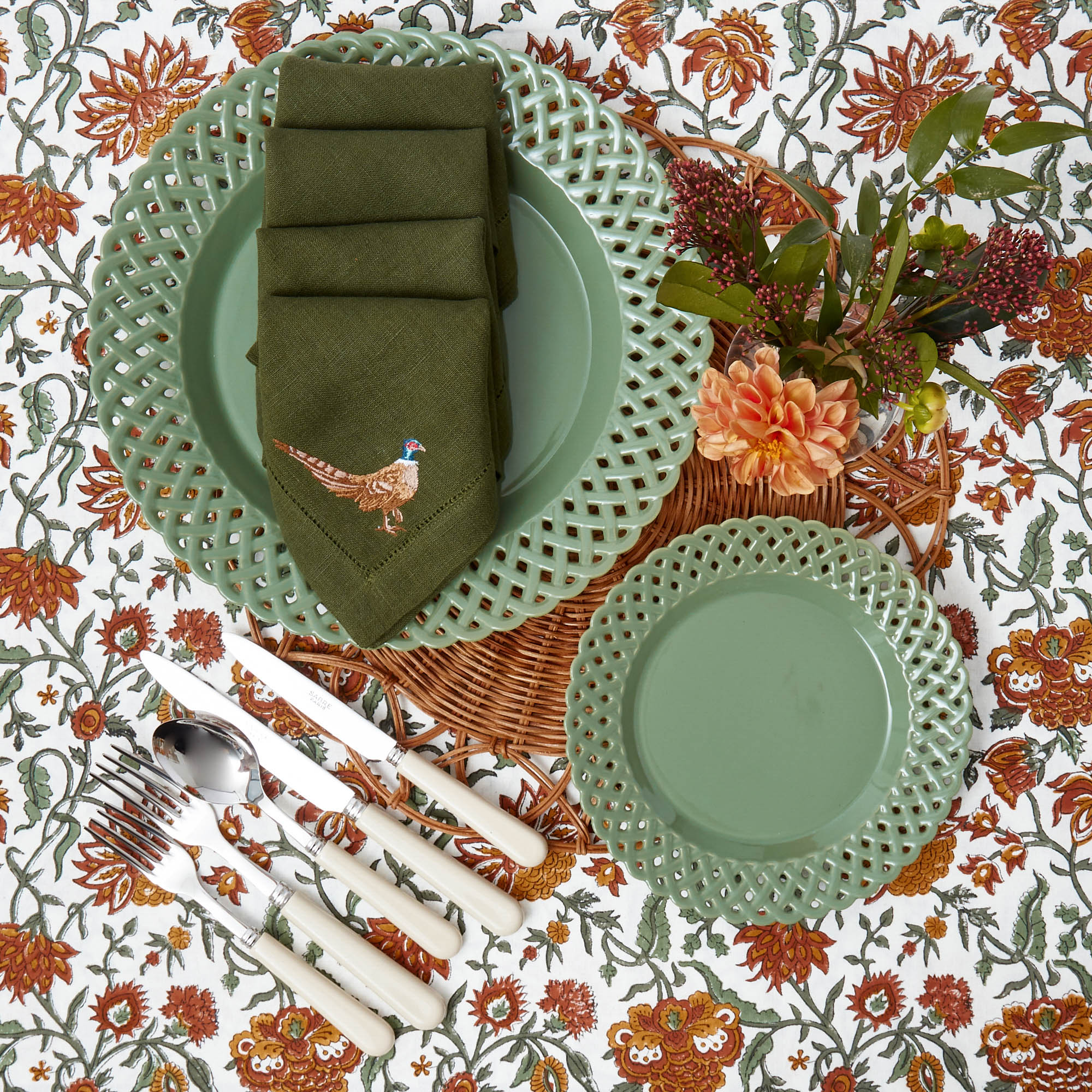 Sage Basketweave Starter Plate