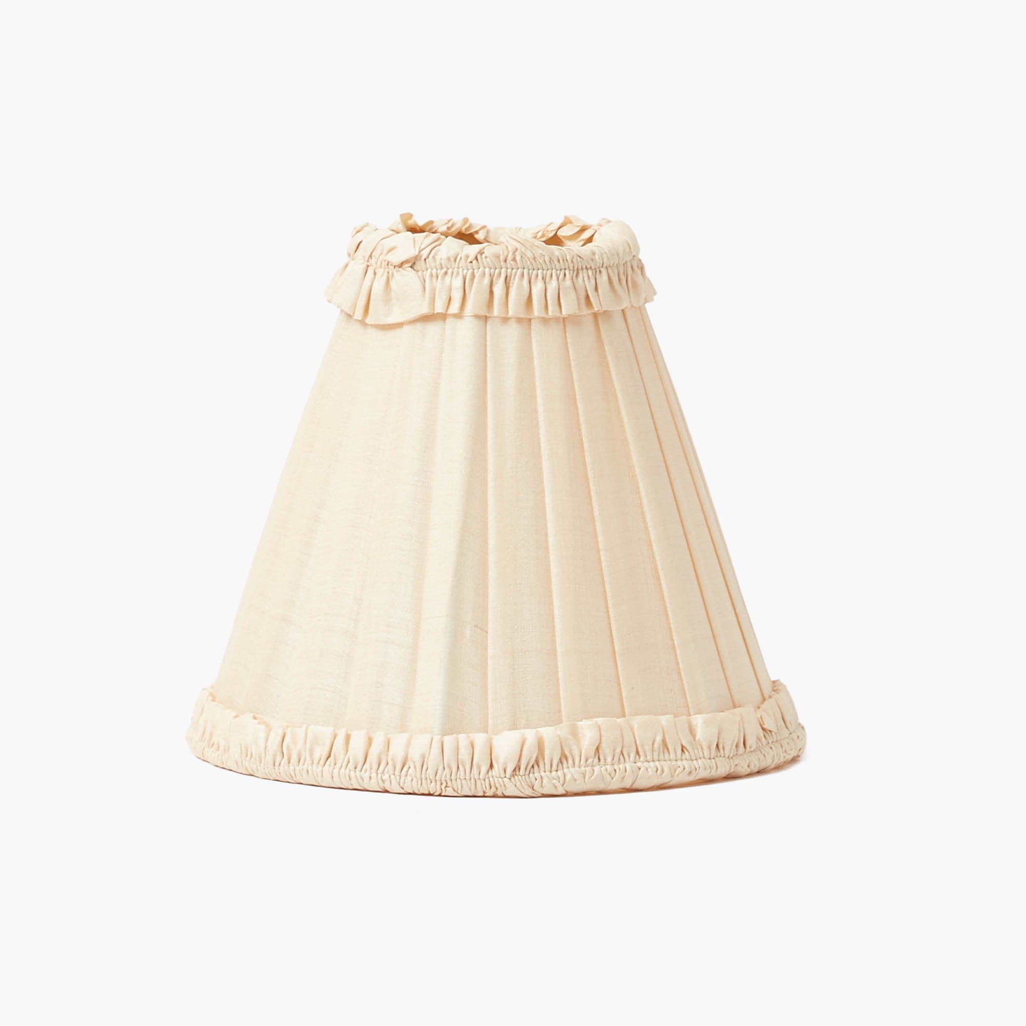 Square Rechargeable Lamp with Cream Frilled Silk Shade (18cm)