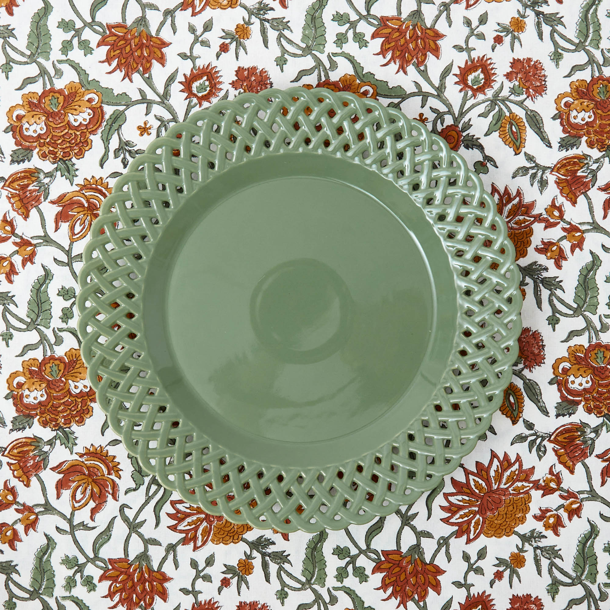 Sage Basketweave Dinner Plate